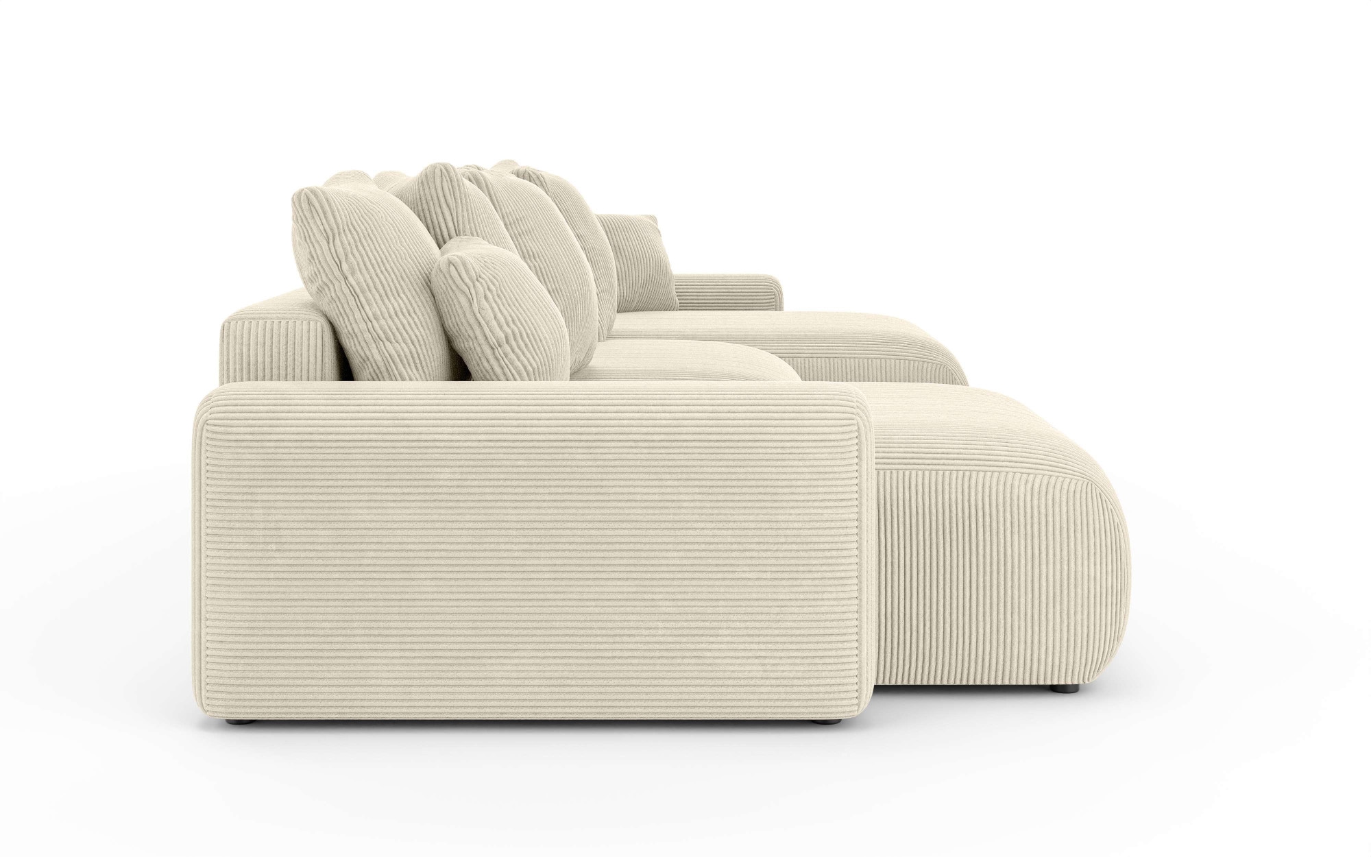 Home affaire Wohnlandschaft »LAKESIDE mit Bettfunktion und Bettkasten, Masse B/T/H: 332,5/142/84 cm« U‑Form mit vielen Kissen und Wellenunterfederung