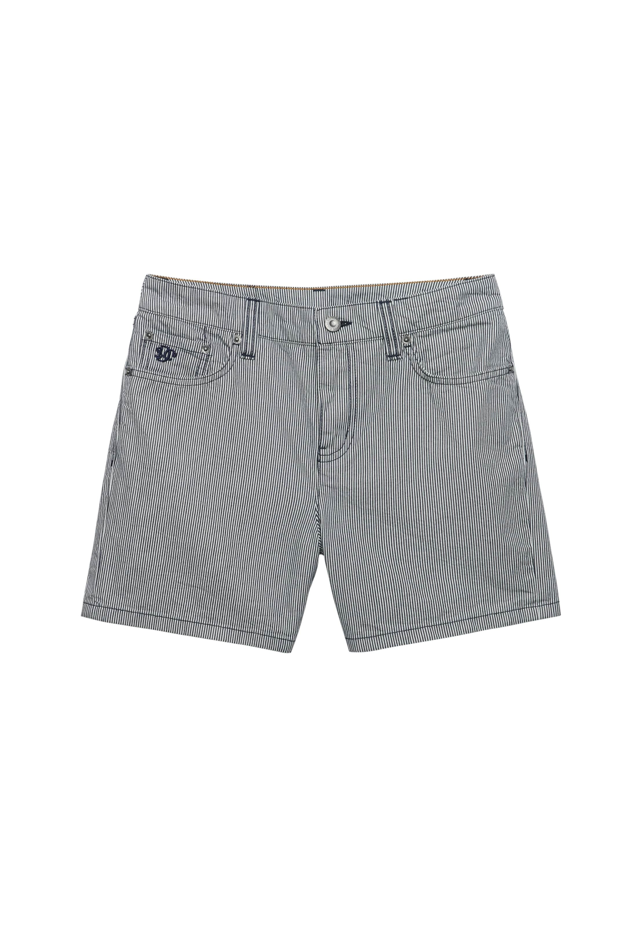 Superdry Jeanshotpants »MID RISE STRIPE SHORT« Slim Fit, aus Baumwolle, ca. Mitte Oberschenkel lang, mit 1-Knopf-Form