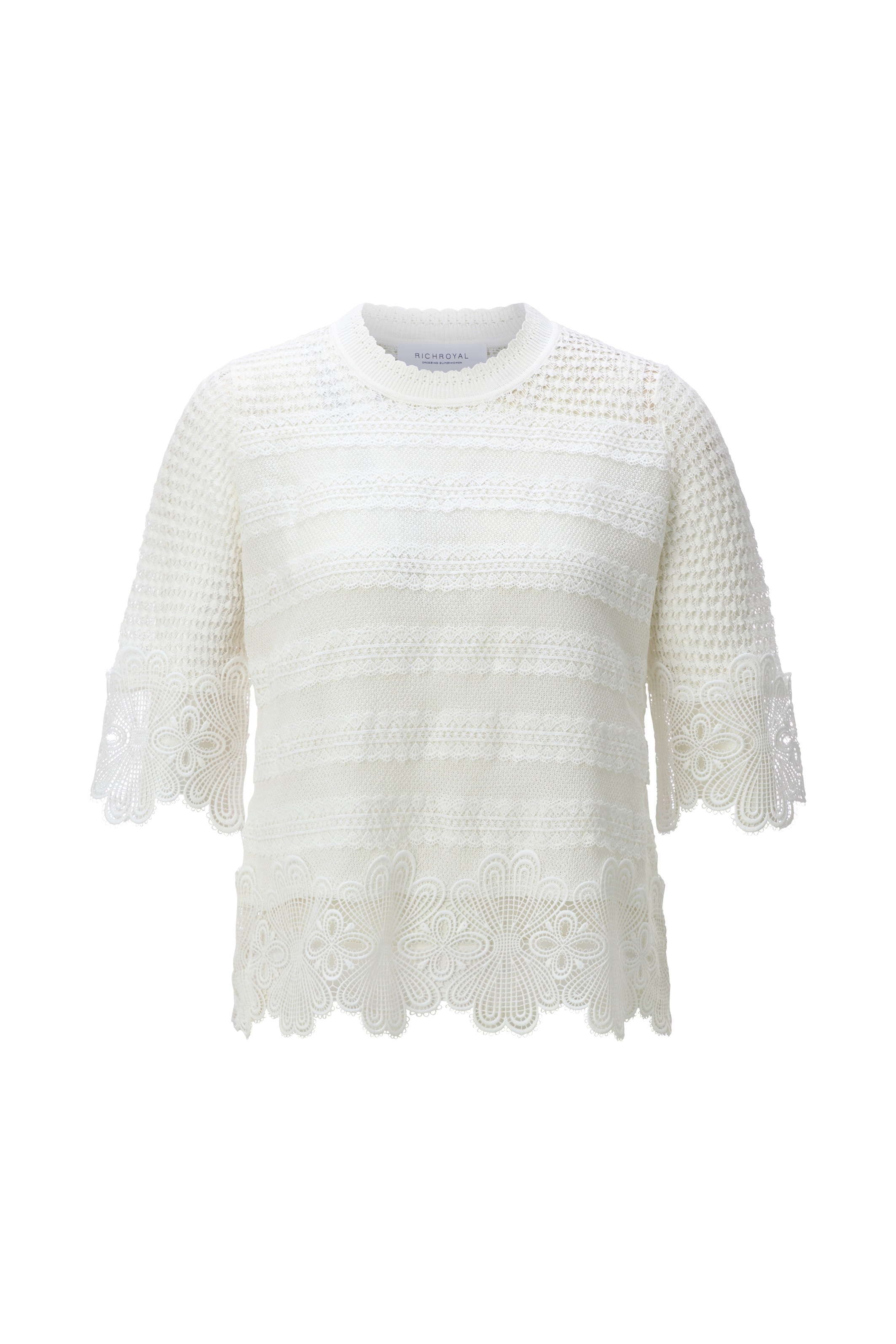 RICHROYAL Chemise en dentelle coupe régulière avec détails en dentelle