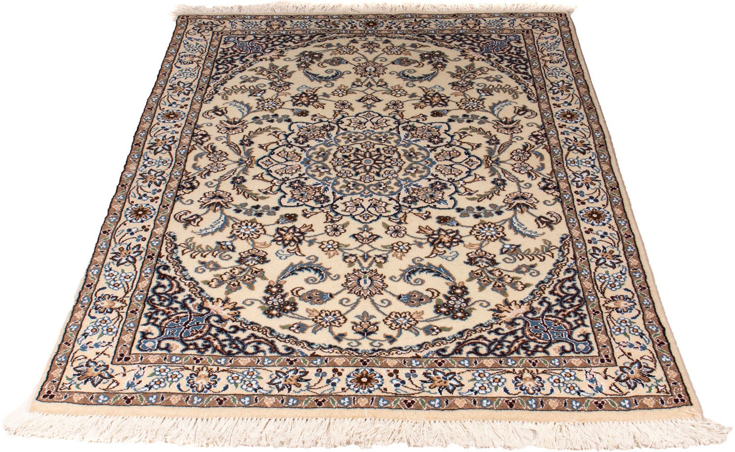 Image of morgenland Orientteppich »Perser - Nain - Royal - 153 x 99 cm - beige«, rechteckig, 10 mm Höhe, Wohnzimmer, Handgeknüpft, Einzelstück mit Zertifikat bei Ackermann Versand Schweiz