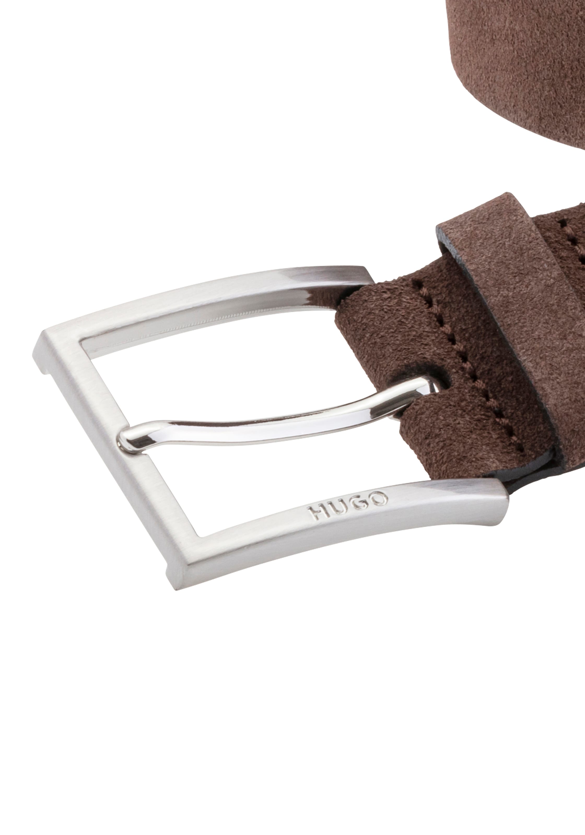 HUGO Ledergürtel »Mirto_Sz35«, aus Veloursleder mit Logo-Gravur auf der Dornschliesse