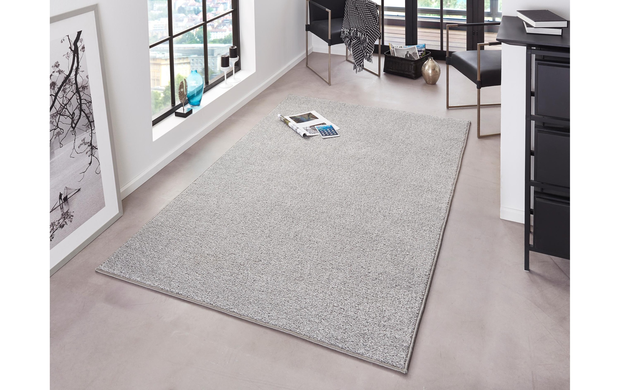 HANSE Home Tapis »Pure 100  Kurzflor« Rectangulaire 13 mm Höhe poils ras, uni, surjeté, coureur, salon, chambre d'enfant, couloir