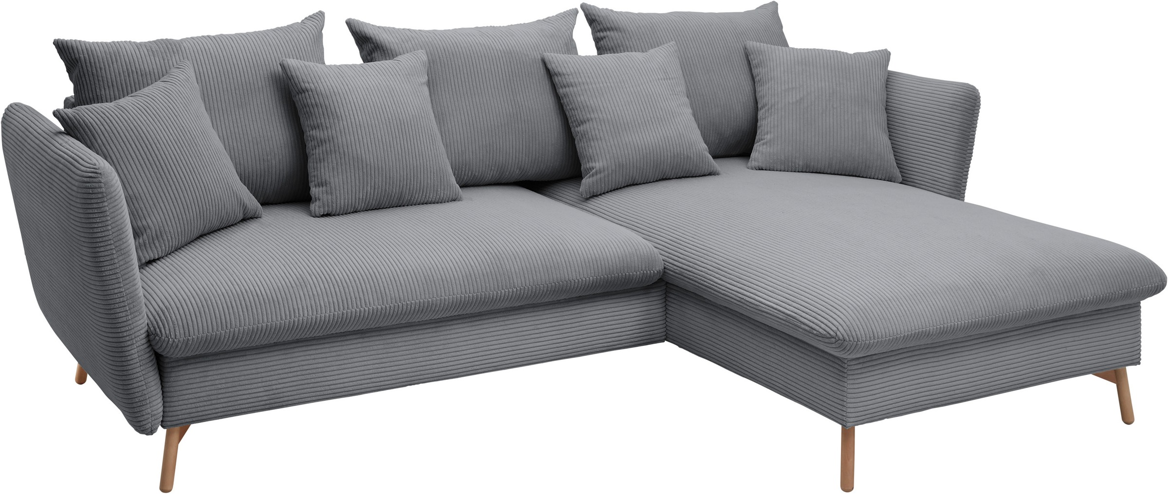 GOODproduct Ecksofa »MERLE, 258 cm, L-Form, traumhafter Cord,« mit Bettfunktion und Bettkasten, Liegefläche 224 x 139