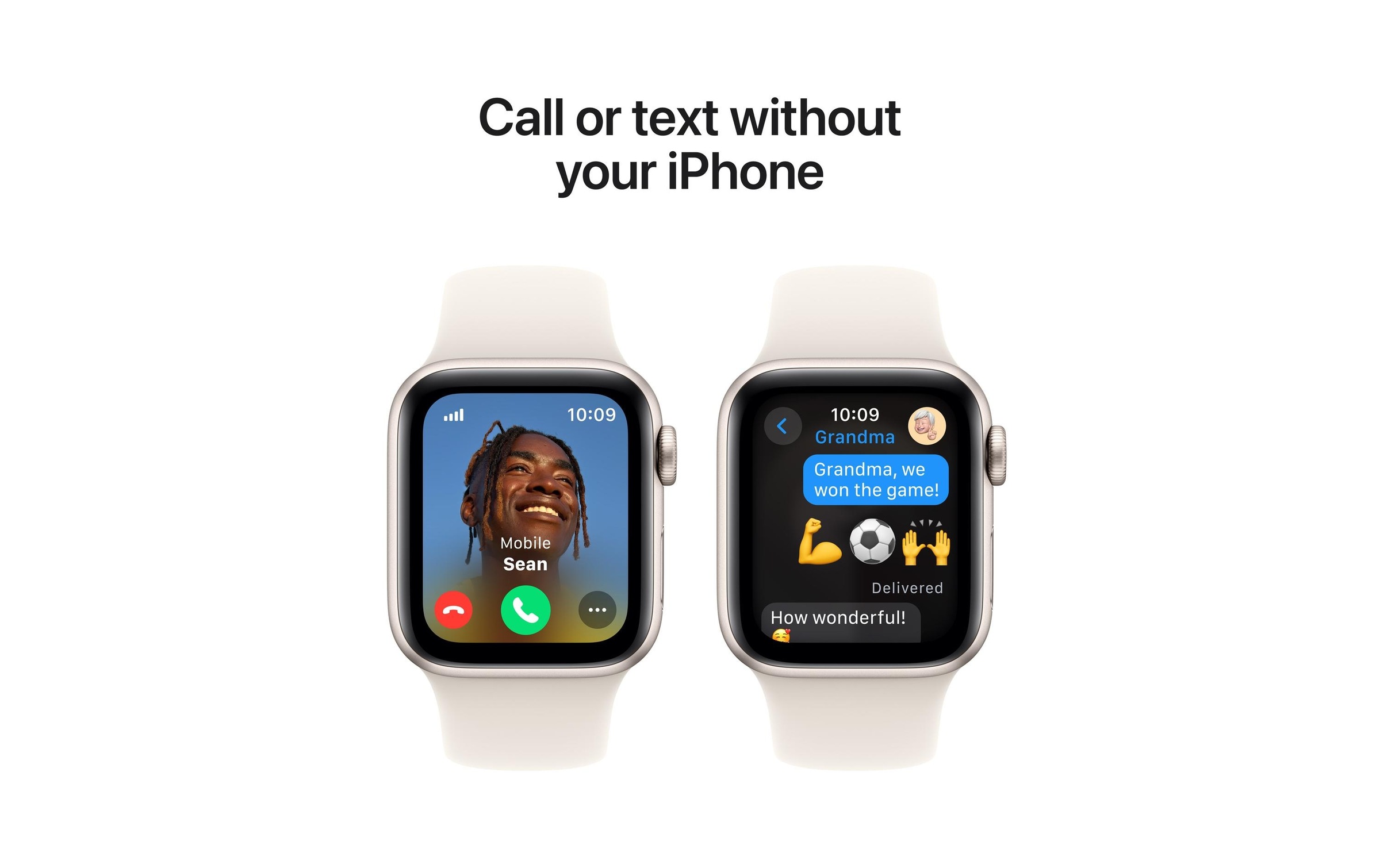 Apple Watch SE (2024), 40 mm, GPS + Cellular, Sport Band M/L, Polarstern