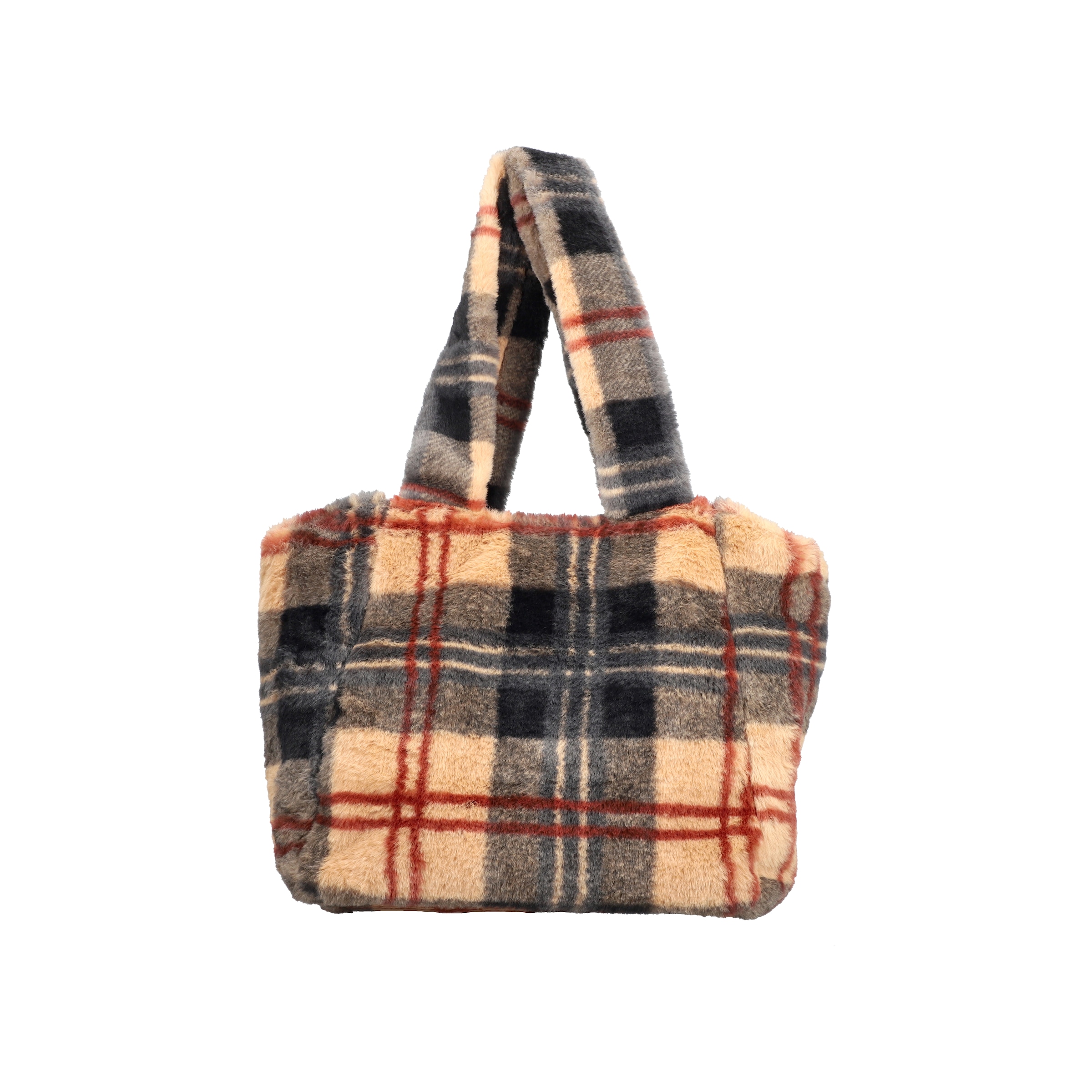 Rieker Shopper Umhängetasche, Schultertasche in modischer Karo-Optik