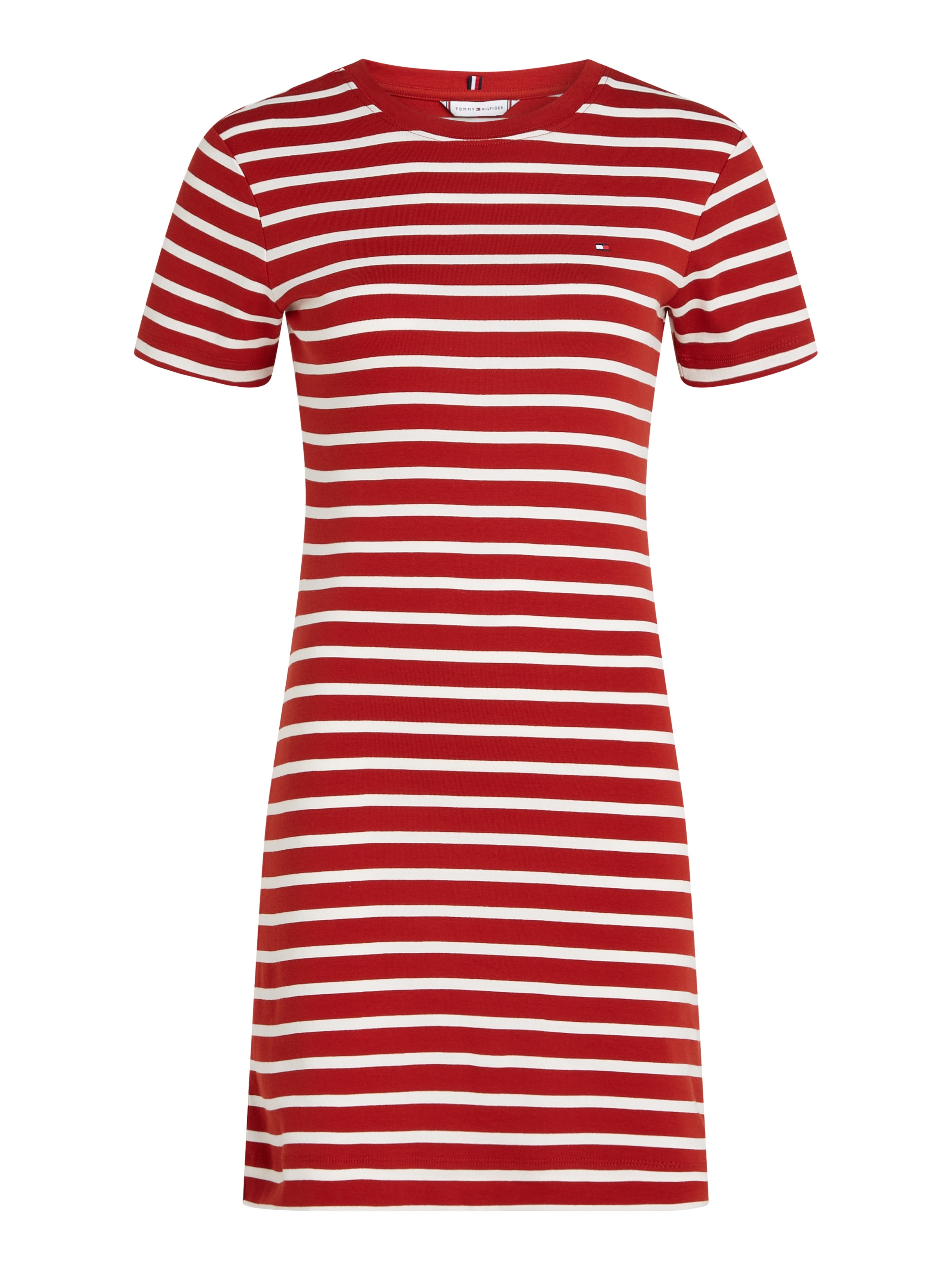 Tommy Hilfiger Shirtkleid »NEW CODY STR SLIM KNEE DRS SS«, mit allover Streifendessin, Logo-Flag