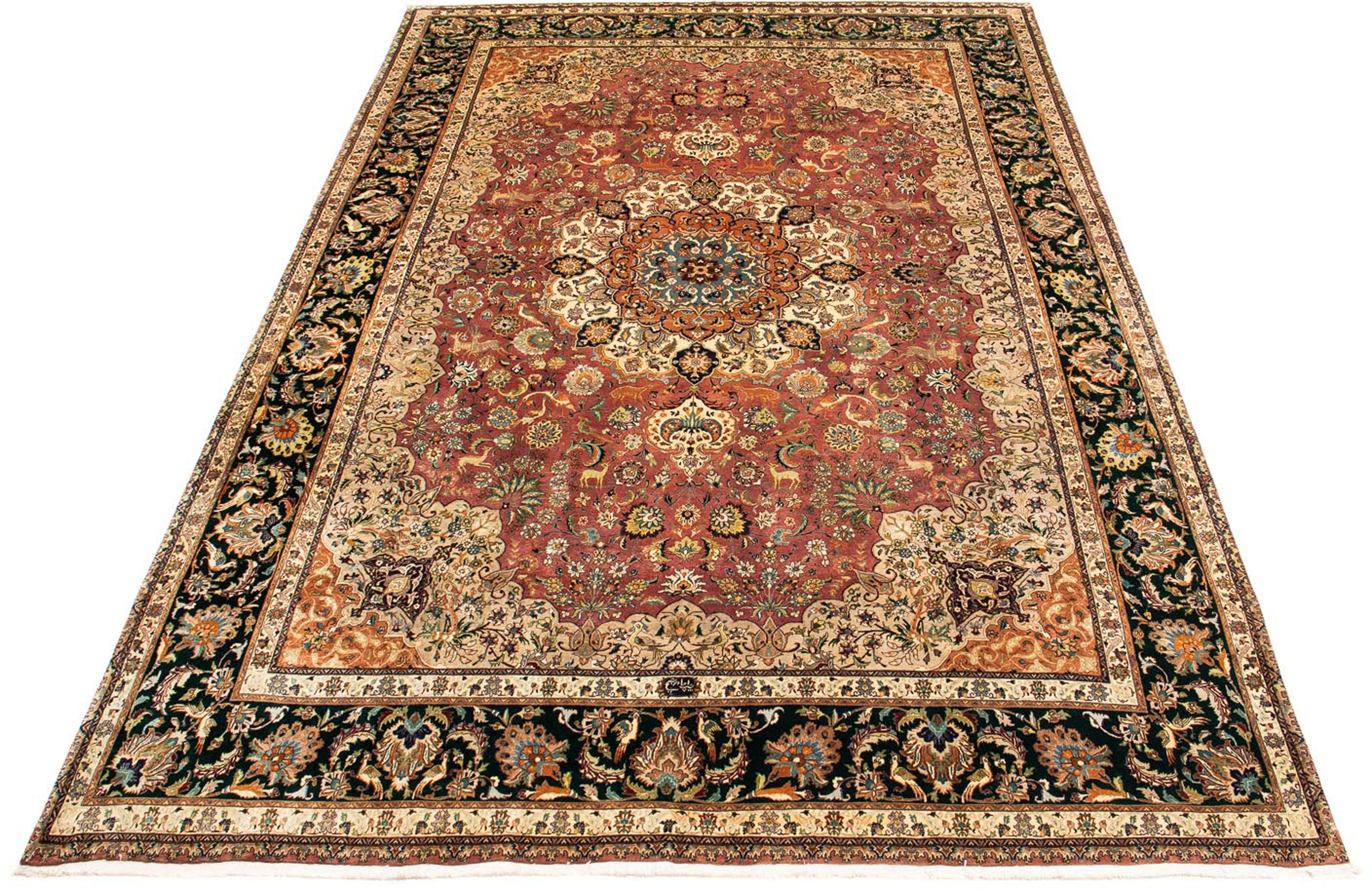 Image of morgenland Orientteppich »Perser - Täbriz - Royal - 398 x 295 cm - mehrfarbig«, rechteckig, 7 mm Höhe, Wohnzimmer, Handgeknüpft, Einzelstück mit Zertifikat bei Ackermann Versand Schweiz