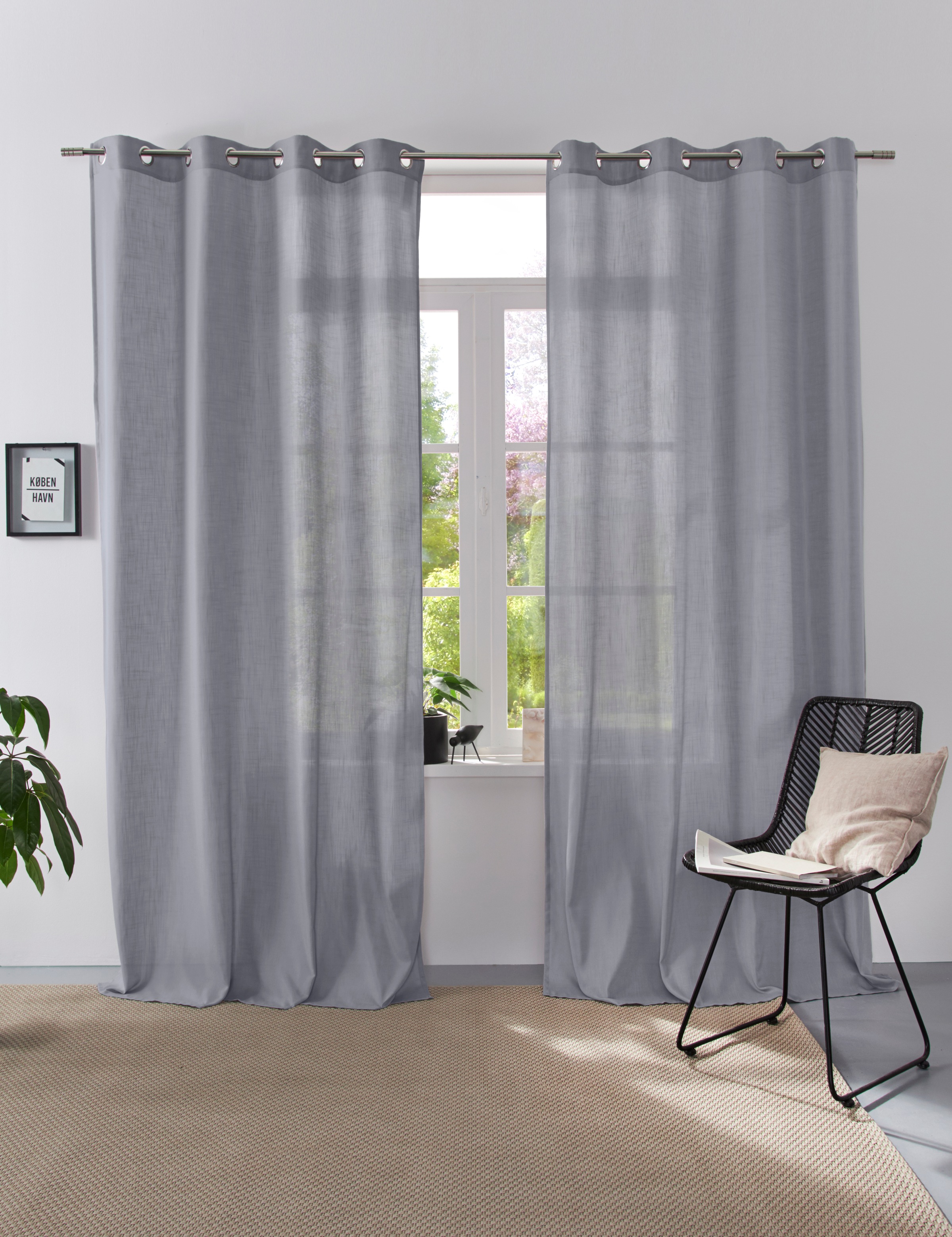 Image of GOODproduct Vorhang "Linsdorf" Ösen 1 Stk. tlg. Leinenstruktur