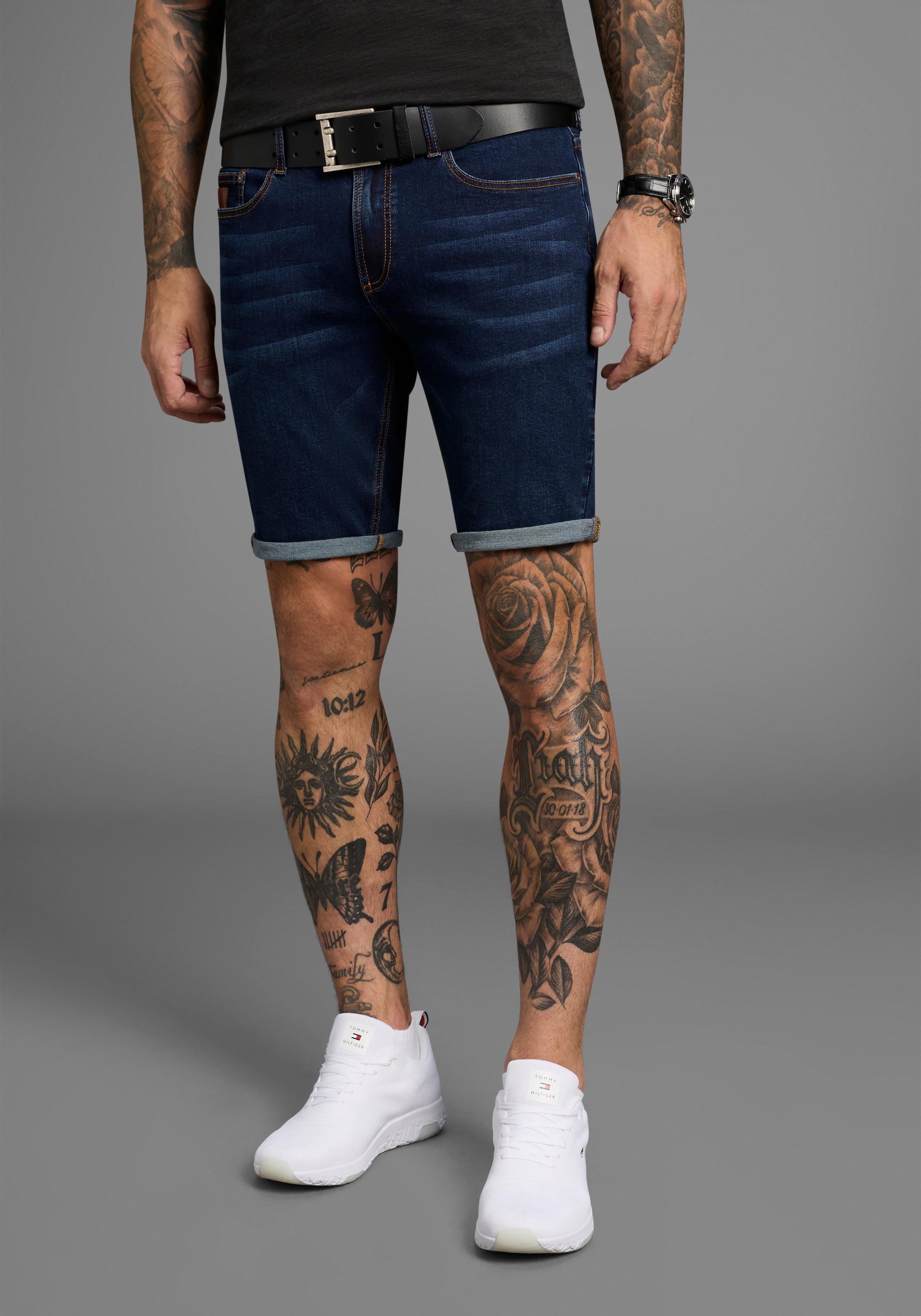 Bruno Banani Short en jean »Hutch-Shorts« gerade geschnittene kurze Beine, niedrige Leibhöhe