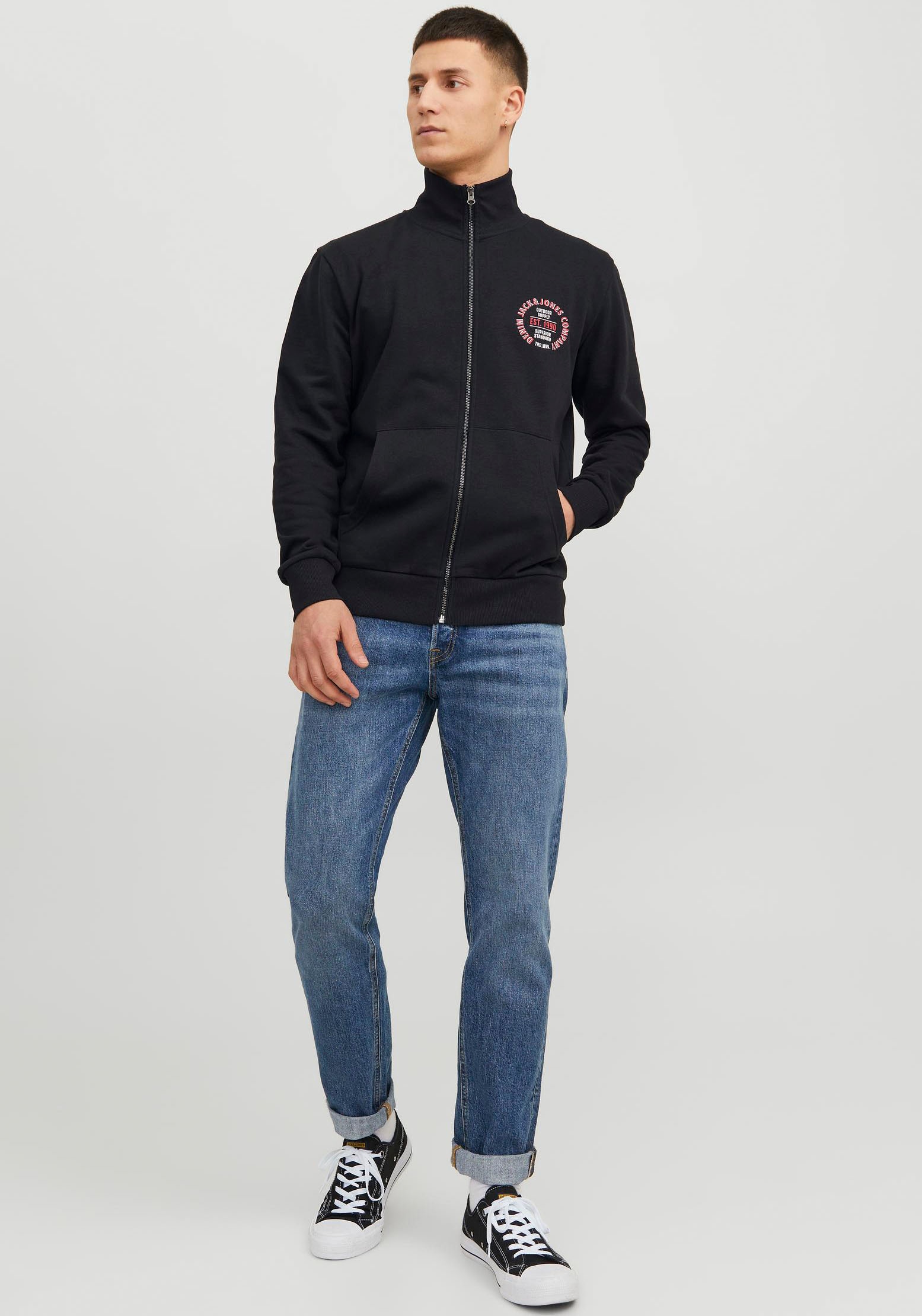 Jack & Jones Sweatjacke »JJ JJANDY SWEAT ZIP HIGH NECK«