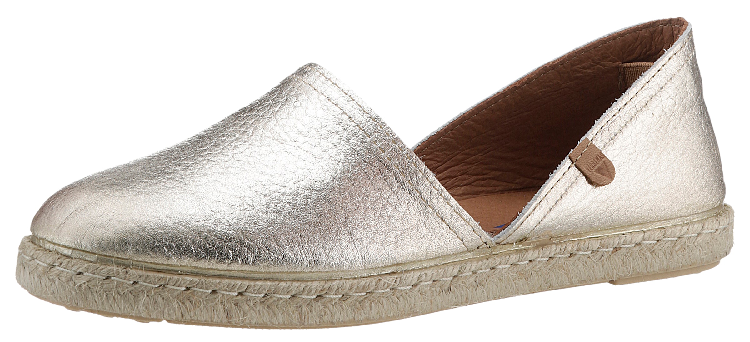 VERBENAS Espadrille »CARMEN NUCLEO METAL«, Slipper, Sommerschuh, Strandschuh im Metallic Look