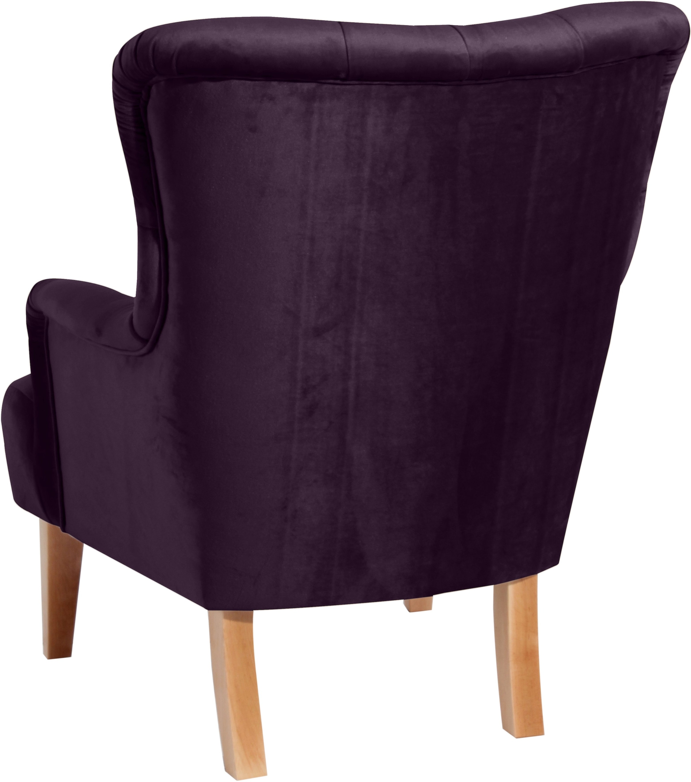Max Winzer® Chesterfield-Sessel »Bradley, Loungesessel, Chesterfield Optik in aktuellen Farben, bequem«, hohe Rückenlehne mit edler Knopfheftung, Retro und modern, hoher Fuss