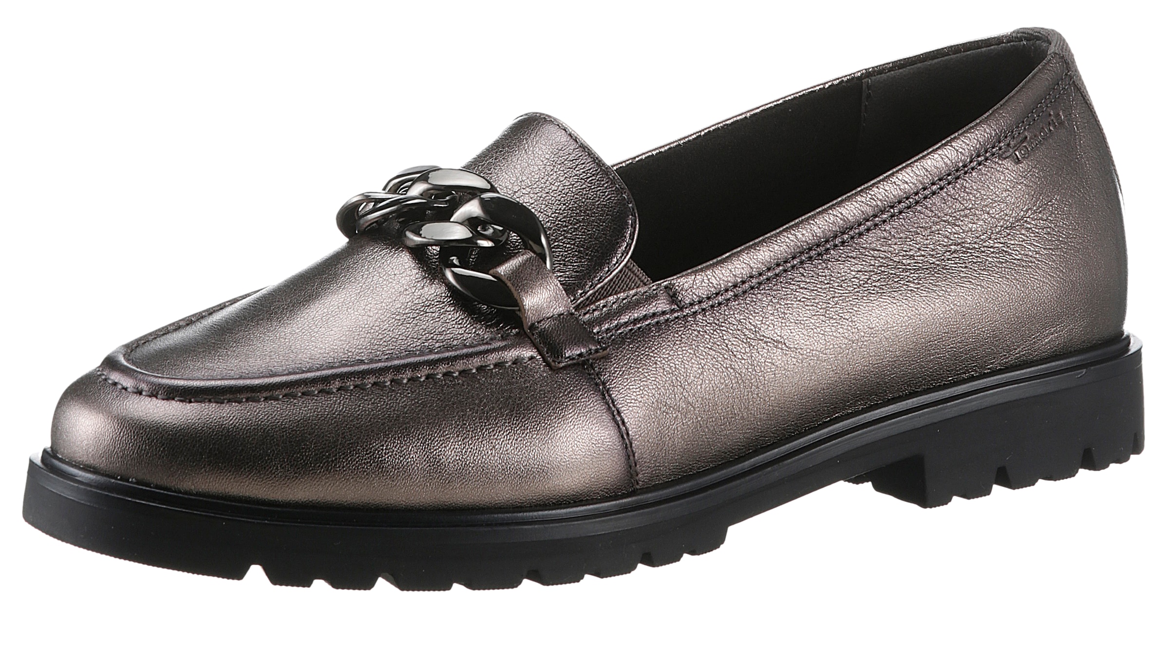 Tamaris Slipper, Loafer, Halbschuh, Schlupfschuh mit eleganter Zierkette