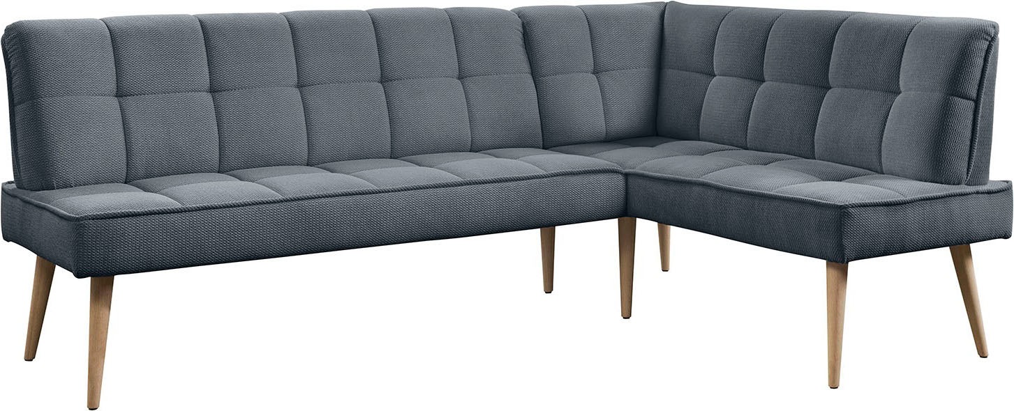 exxpo - sofa fashion Banc d'angle »Latte« moderne Sitz- und Rückensteppung, bequem und elegant, hoher Holzfuss