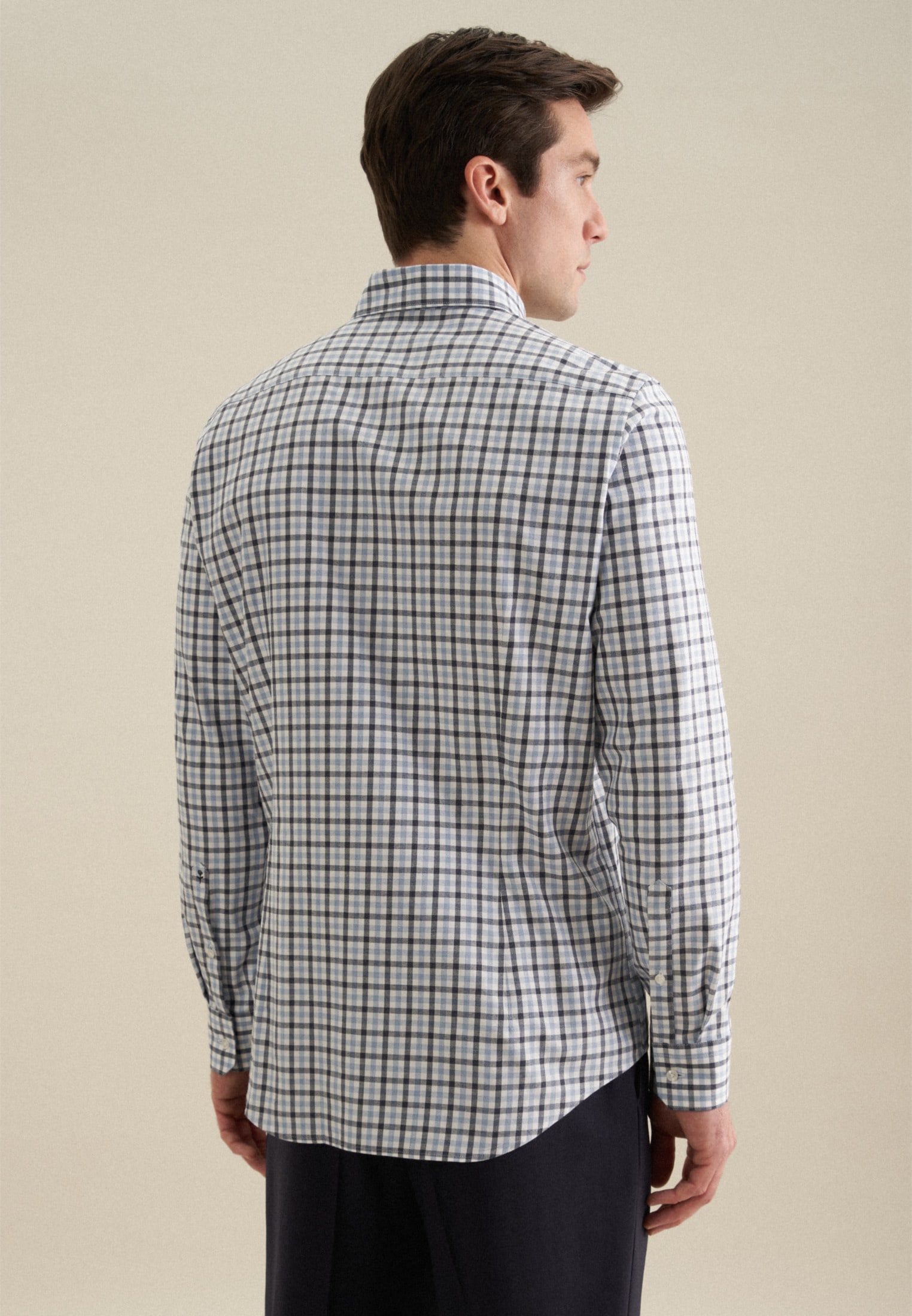 seidensticker Flanellhemd »Slim«, Slim Langarm Button-Down-Kragen Karo