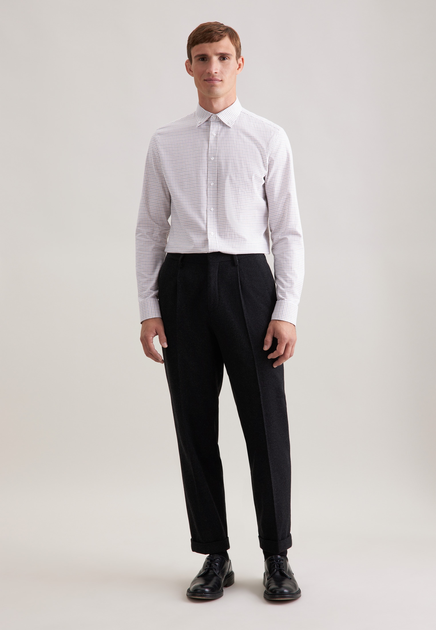 seidensticker Flanellhemd »Schwarze Rose« Slim 1/1 Button-Down-Kragen Karo