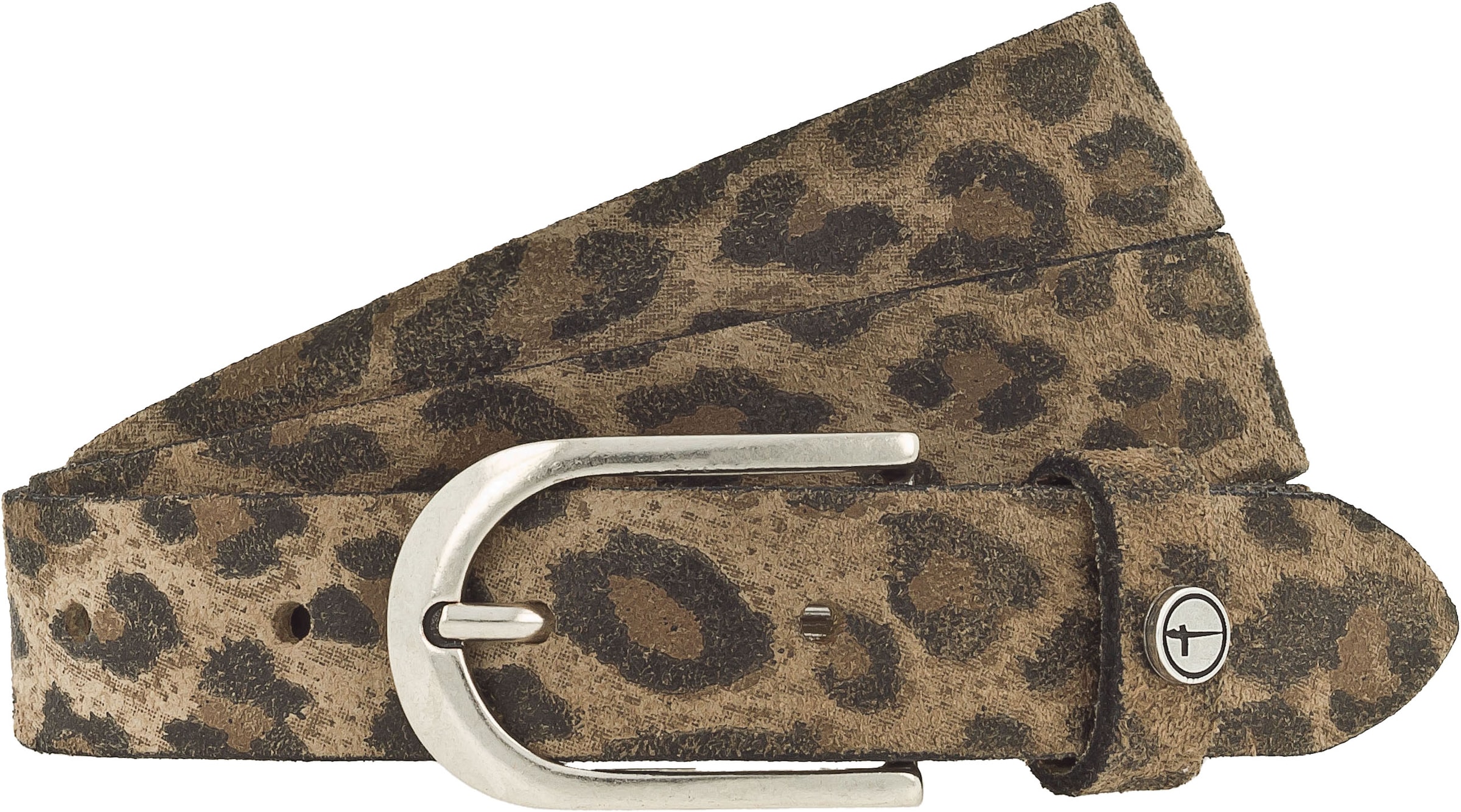 Image of Tamaris Ledergürtel ""Cathy Silver"" stilvolles Leo-Muster, hochwertiges Rindleder mit Vintage-Finish