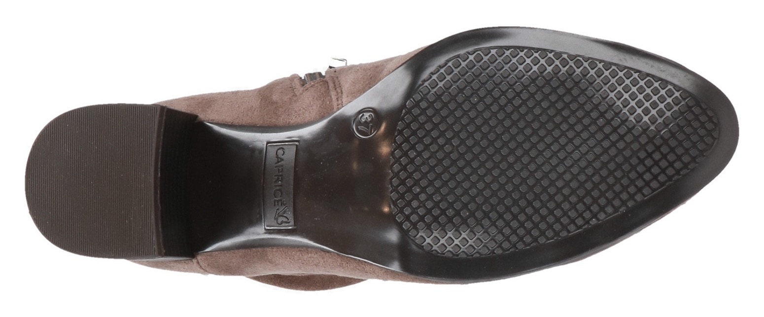 Caprice Bottines  , talon bloc, chaussure business avec fermeture éclair intérieure pratique