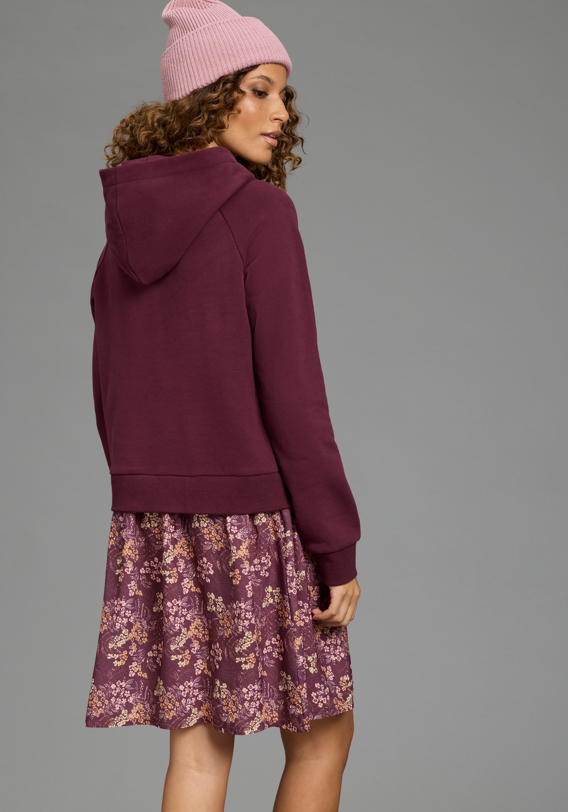 KangaROOS Robe 2 en 1 également en grandes tailles, manches longues, en sweat et tissu tissé