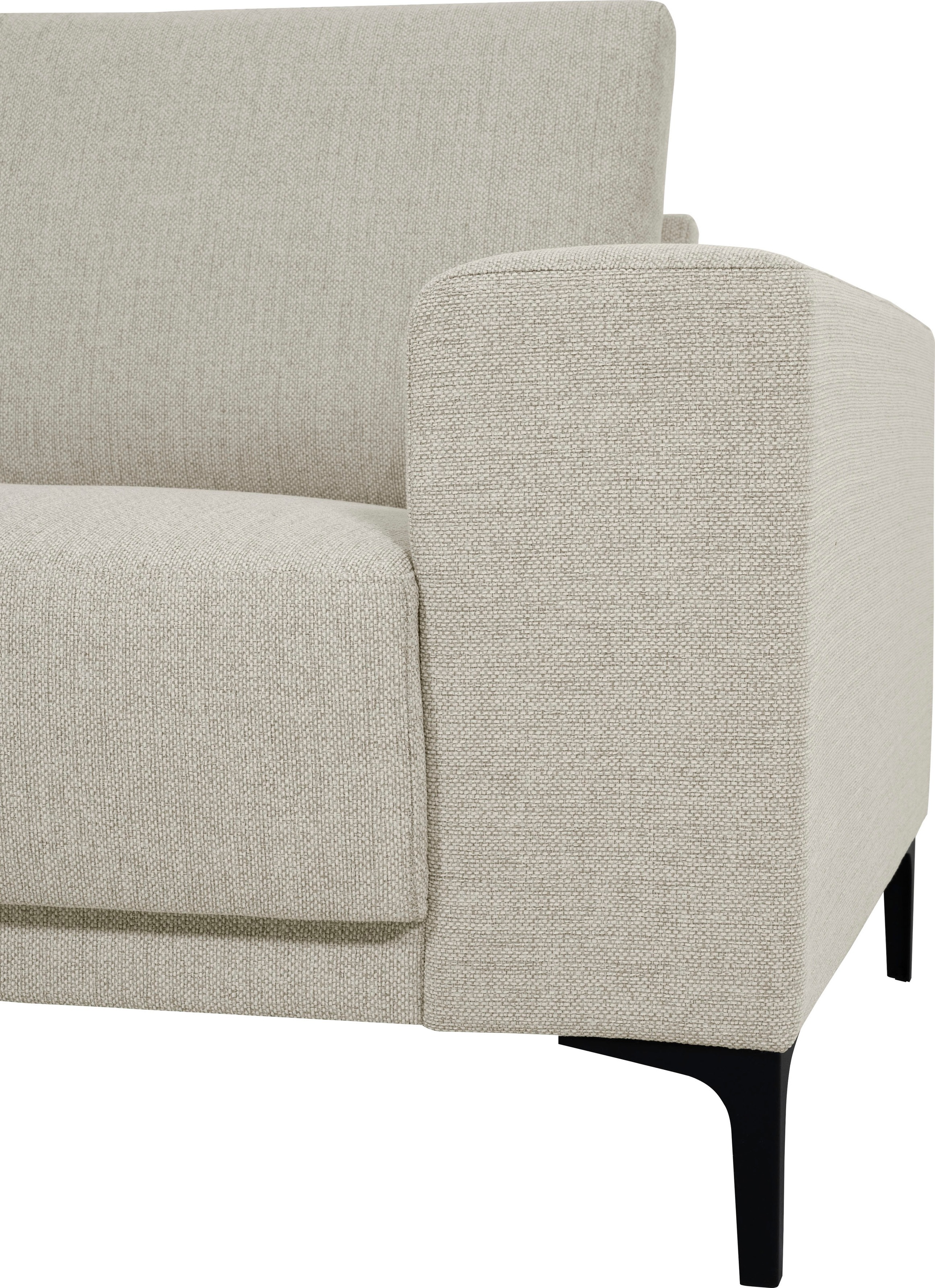 Places of Style 2-Sitzer »Xander«, Breite 164 cm, Webstoff, Soft-Touch Chenille, schwarze Metallfüssen