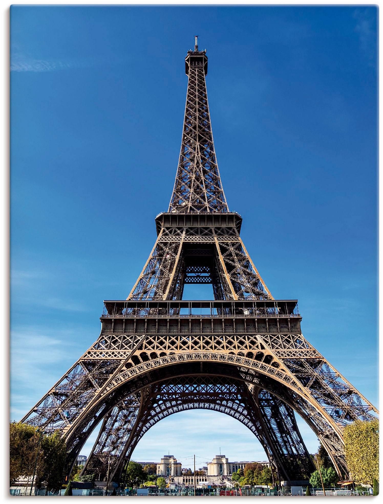 Image of Artland Wandbild »Blick auf den Eiffelturm in Paris II«, Gebäude, (1 St.), in vielen Grössen & Produktarten -Leinwandbild, Poster, Wandaufkleber / Wandtattoo auch für Badezimmer geeignet bei Ackermann Versand Schweiz