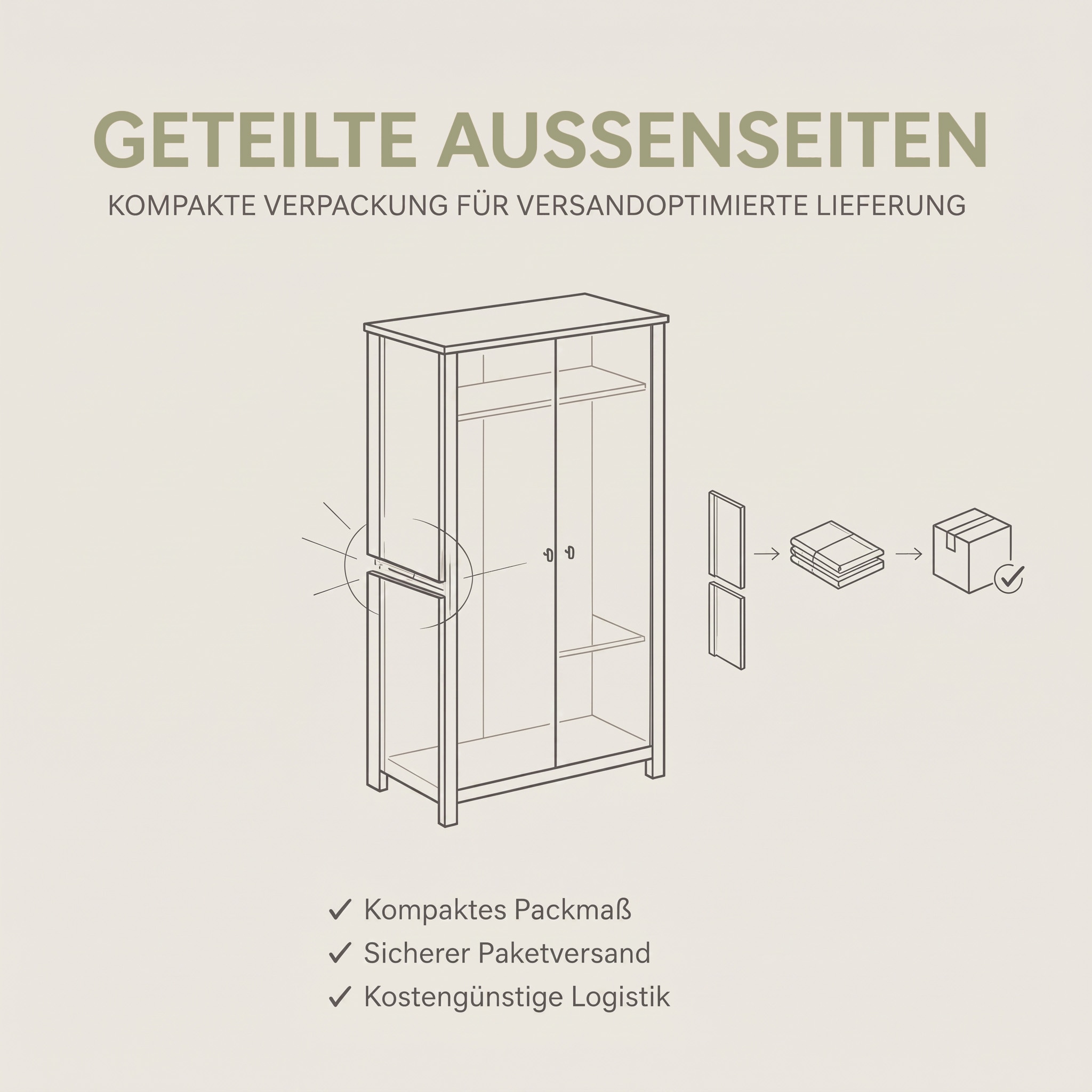 Home affaire Armoires à vêtements »BAKKE, Kleiderschrank inkl. 1 Kleiderstange« 1 cuis tlg. Armoire, armoire à portes battantes, armoire à vêtements, armoire polyvalente