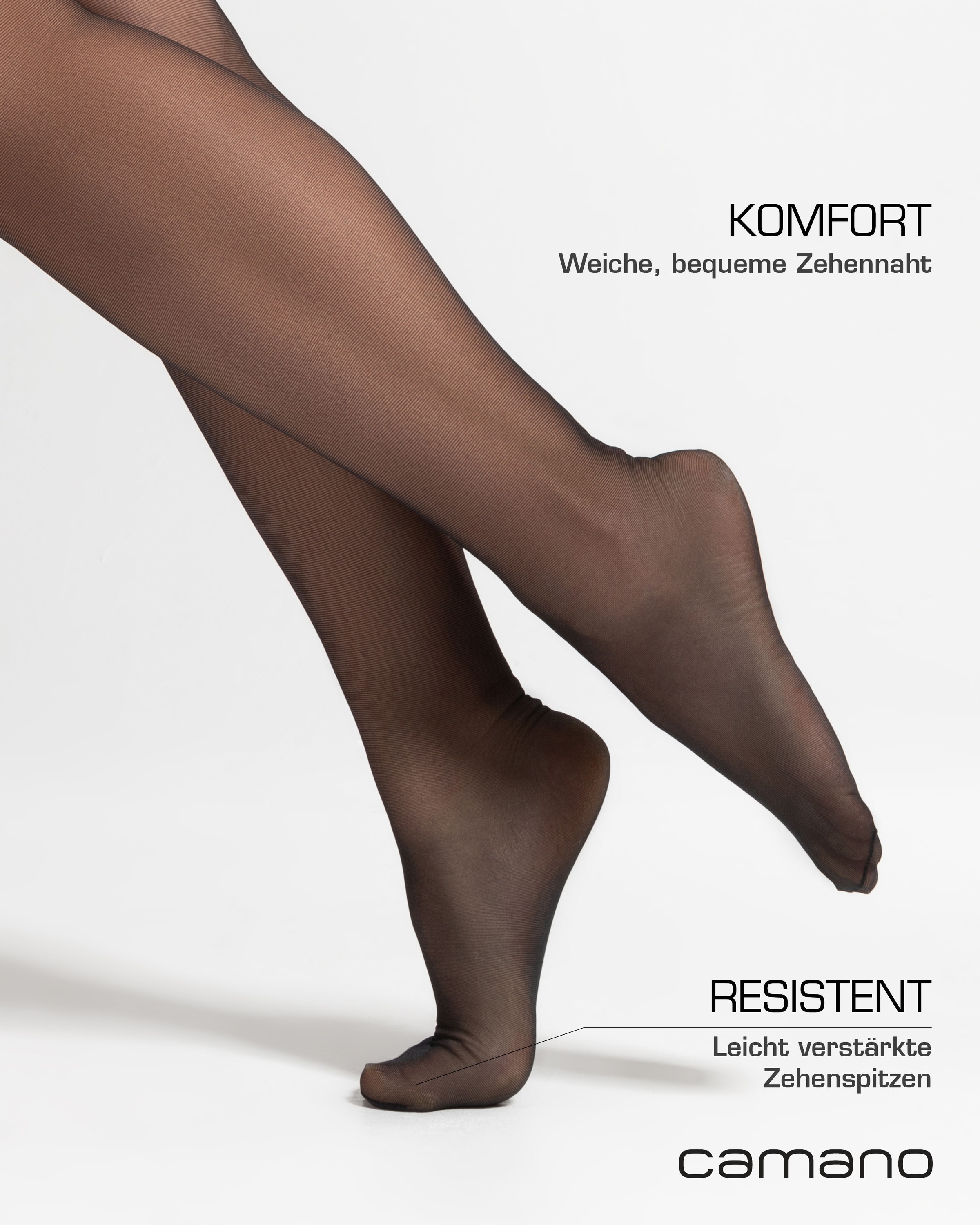 Camano Feinstrumpfhose »fine curvy«, (2er Pack), mit grossen Grössen