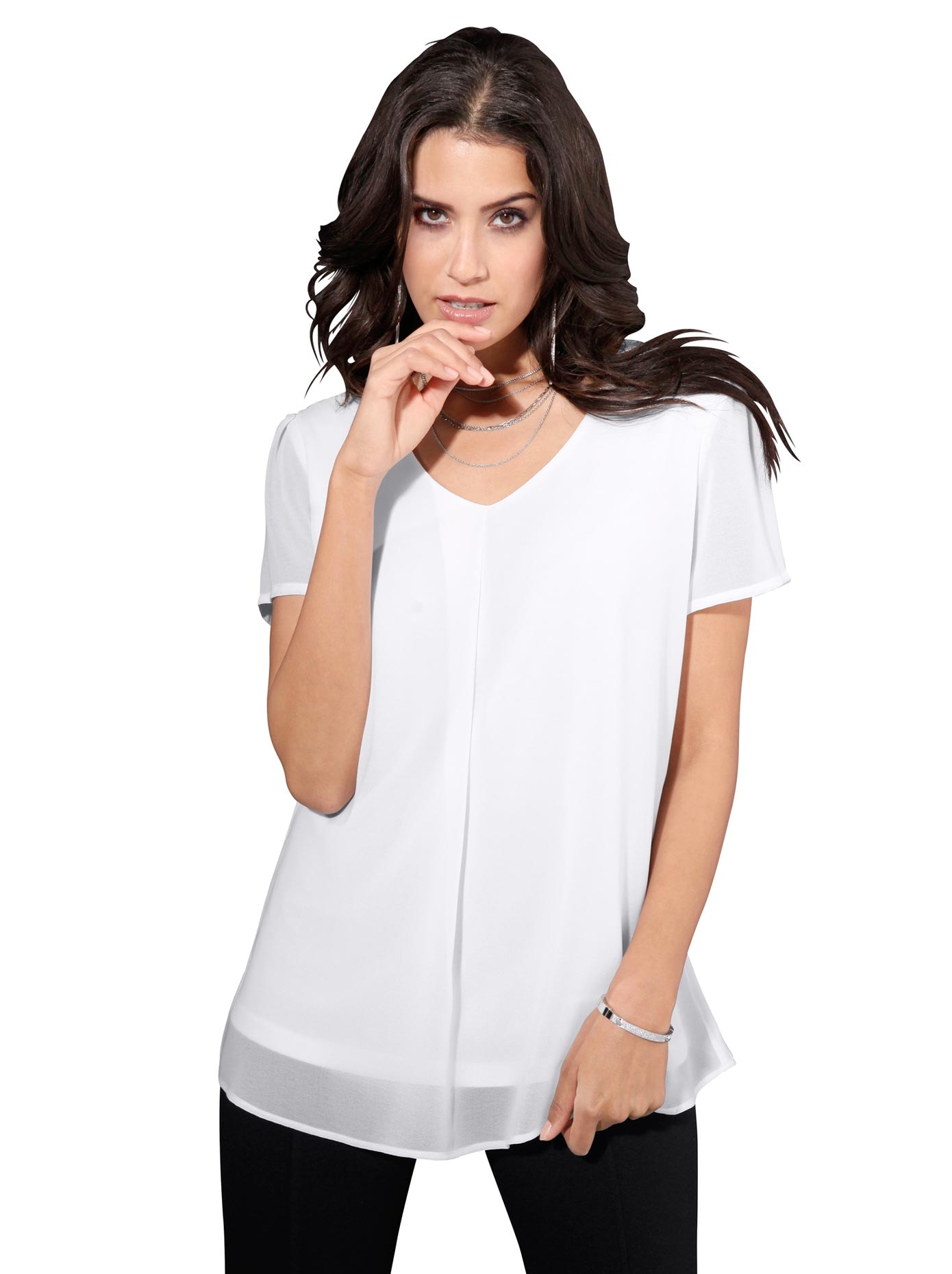 Bluse aus leicht transparentem Chiffon