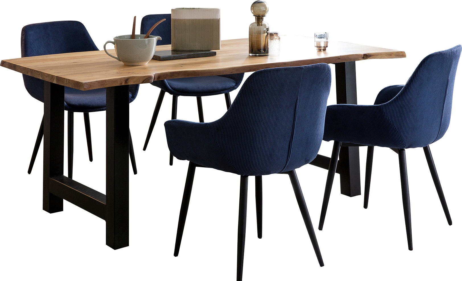 SalesFever Essgruppe »Stilvolle Essgruppe«, (Set, 5 tlg.), 5-teiliges Set aus geöltem, gewachstem Massivholz