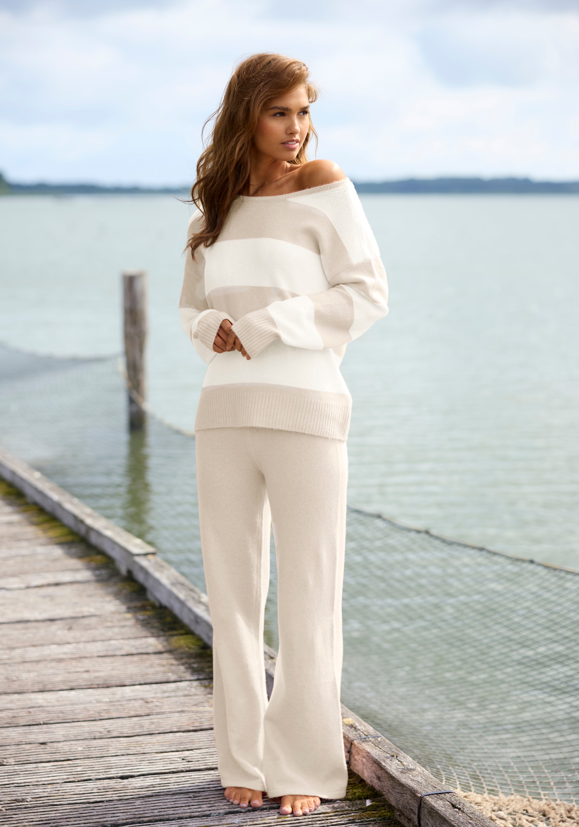 Image of LASCANA Loungehose "- Relaxhose - Strickhose - Homewearhose" mit weitem Bein, Home- und Loungewear