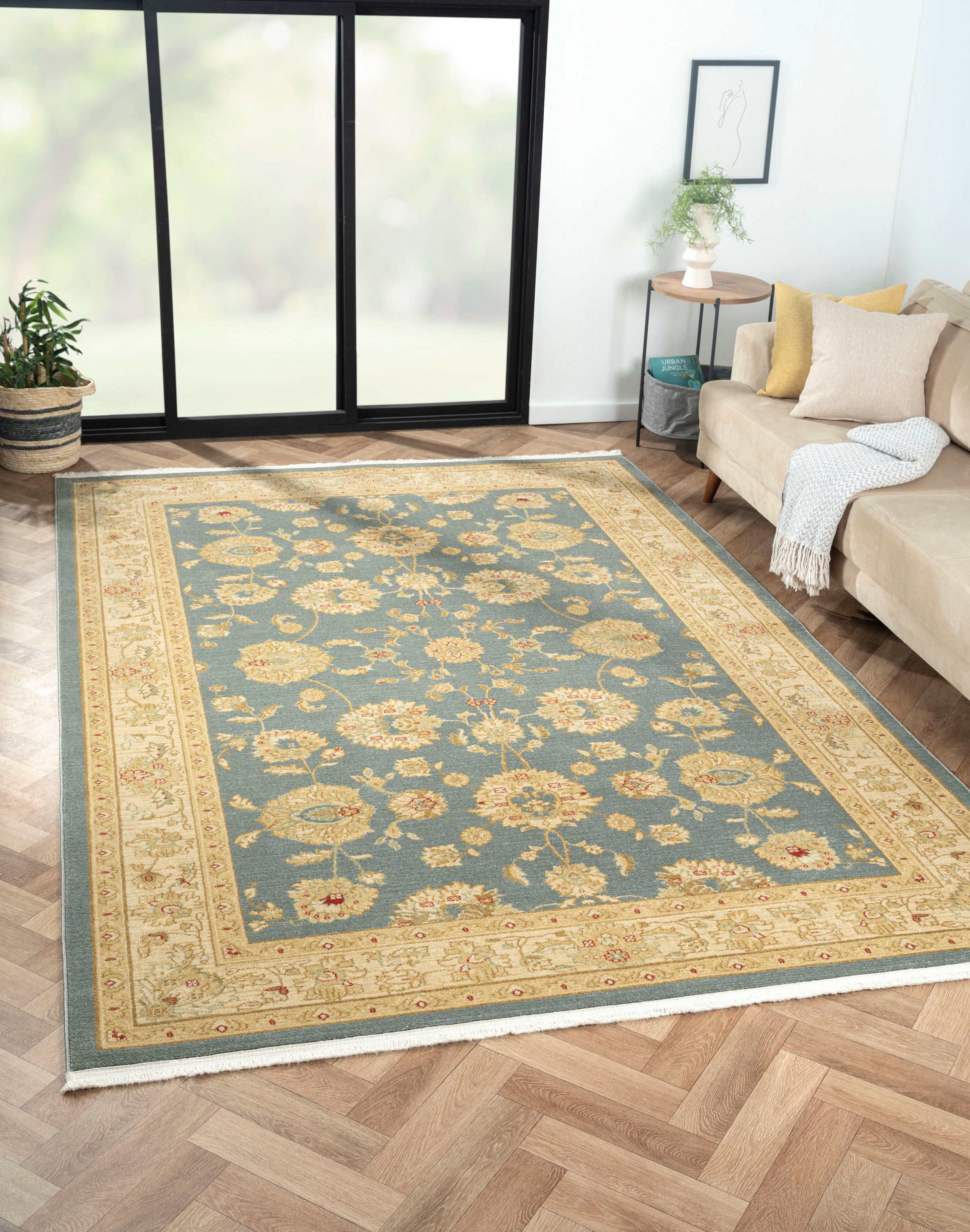 Image of Myflair Möbel & Accessoires Teppich "Maryam 5" rechteckig 7,5 mm Höhe Kurzflor, Orient Optik, edler Glanz, mit Fransen, besonders weich