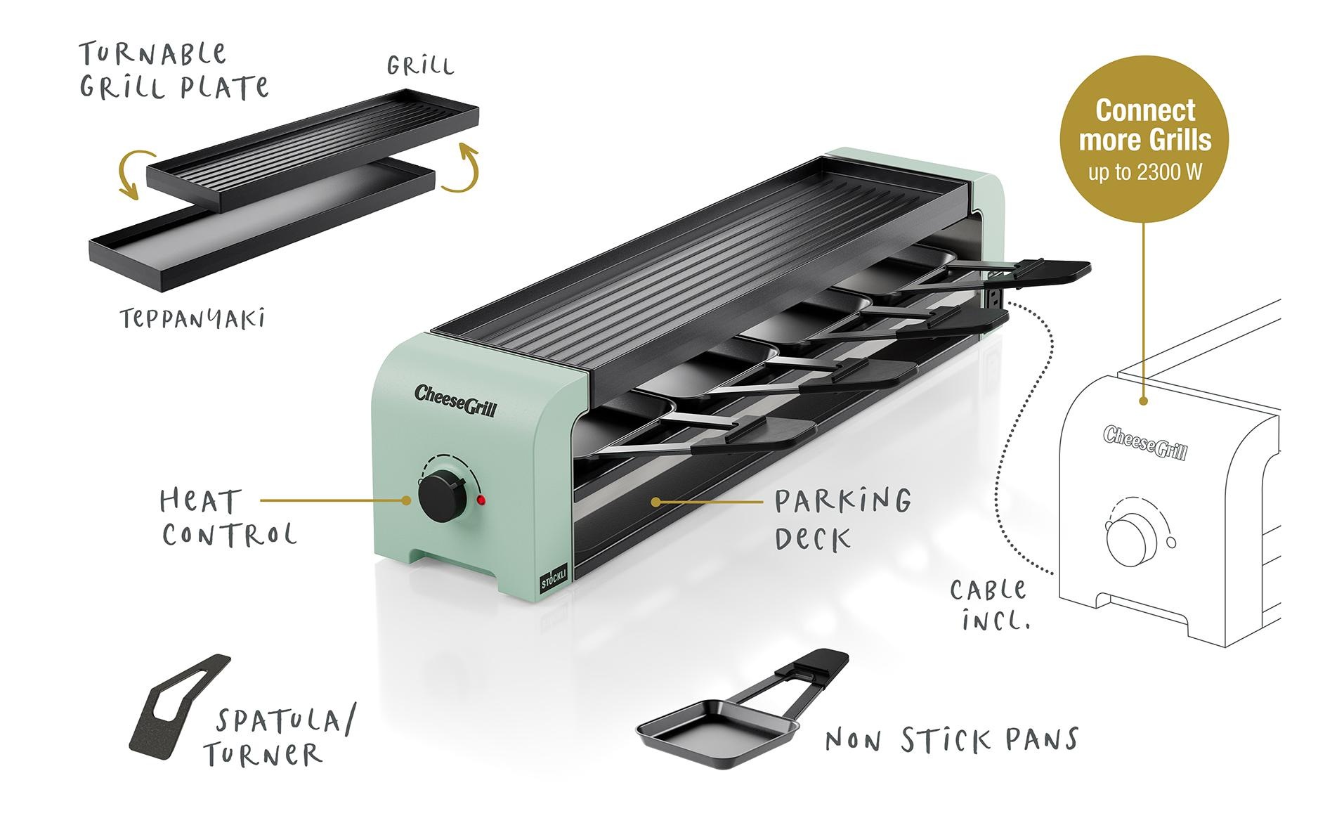 Stöckli Raclette »Stöckli CheeseGrill 4 Connect 4 Personen«