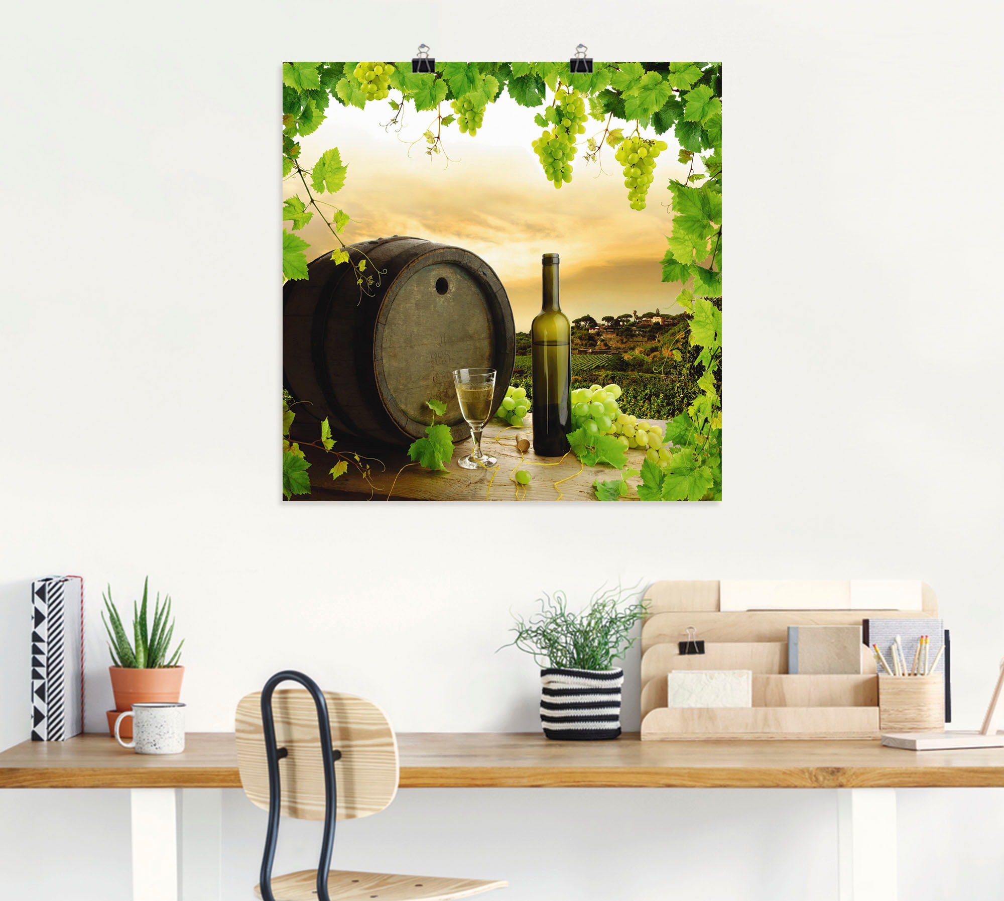 Artland Wandbild als Bilder, Poster Leinwandbild, versch. Alubild, kaufen oder Weinberg«, St.), »Wein Reben Trauben in Wandaufkleber Grössen Wein (1