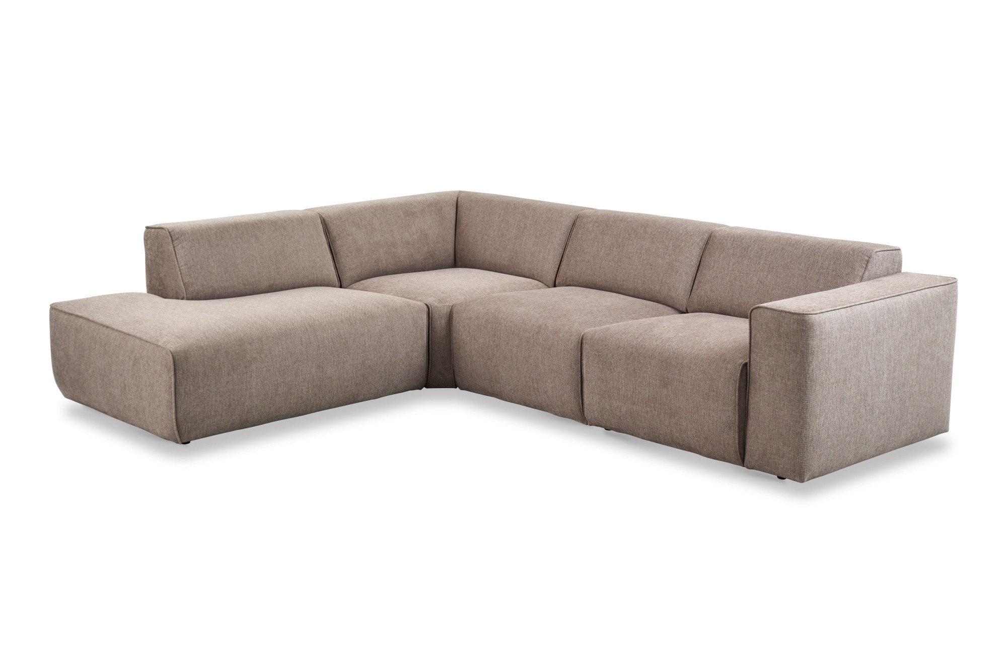 Home affaire Canapé d'angle »Noord mit Kedernaht, Breite 282 cm, L-Form« tissu tissé, avec suspension à ressort ondulé, cadre en bois massif