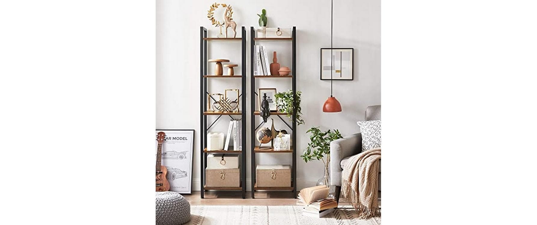VASAGLE Regal »40 x 30 x 146 cm, Braun/Schwarz«