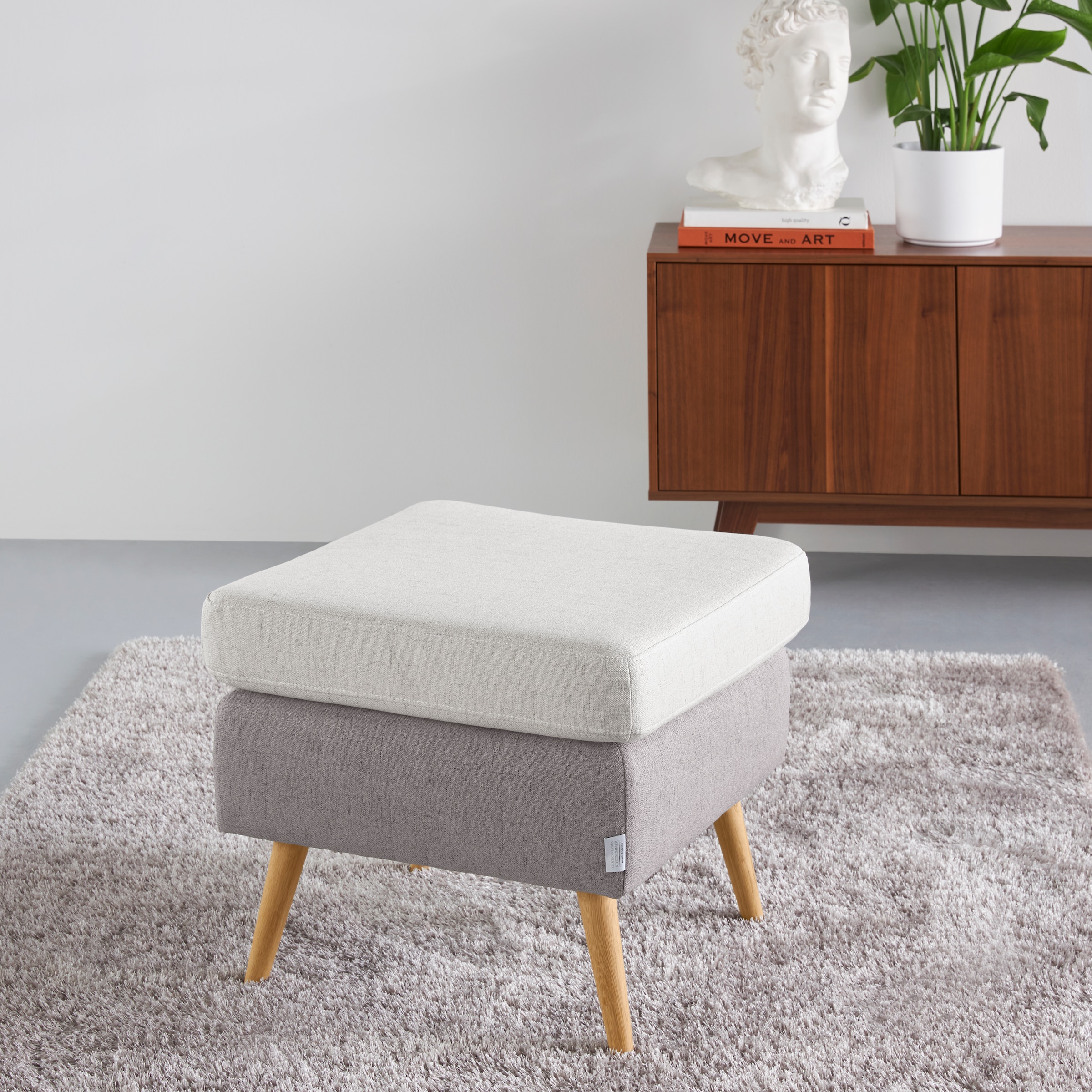 Image of Home affaire Hocker "Salla" 2-farbig, Bouclé oder Struktur fein, passend zum Sessel