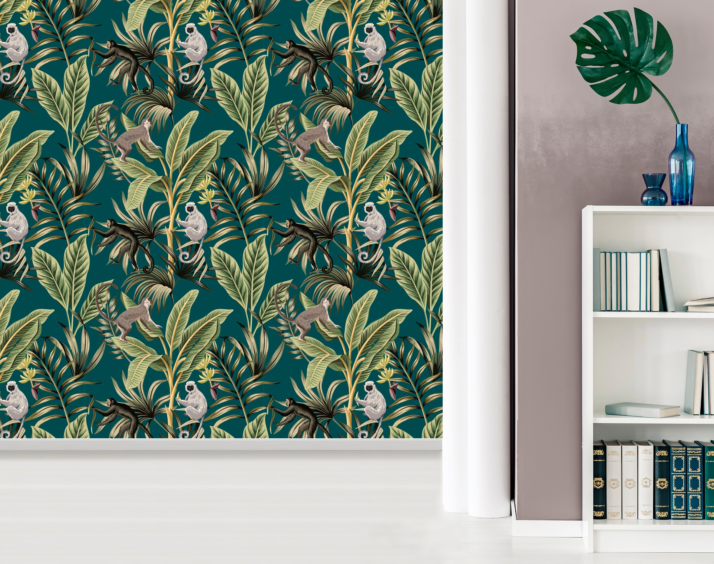 queence Papier peint vinyle »Pina« Motif | floral | à motifs 90x250cm, selbstklebend, kinderleichte Anbringung, , Sticker