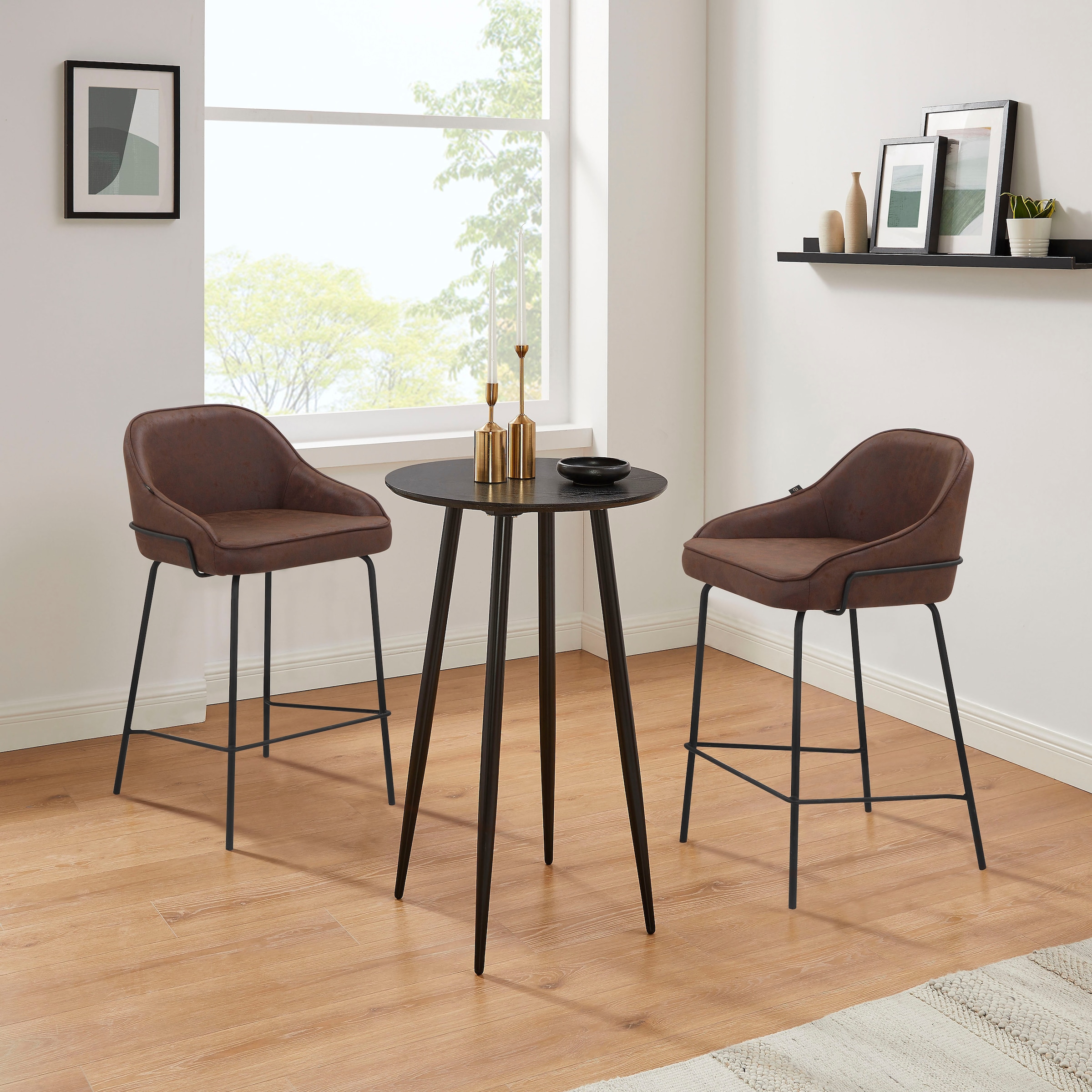 Leonique 4-Fussstuhl »Puant« () 2 Stk. Luxus-Microfaser mit Stoff aus Polyester/recyceltem Polyester, Sitzhöhe 65 cm