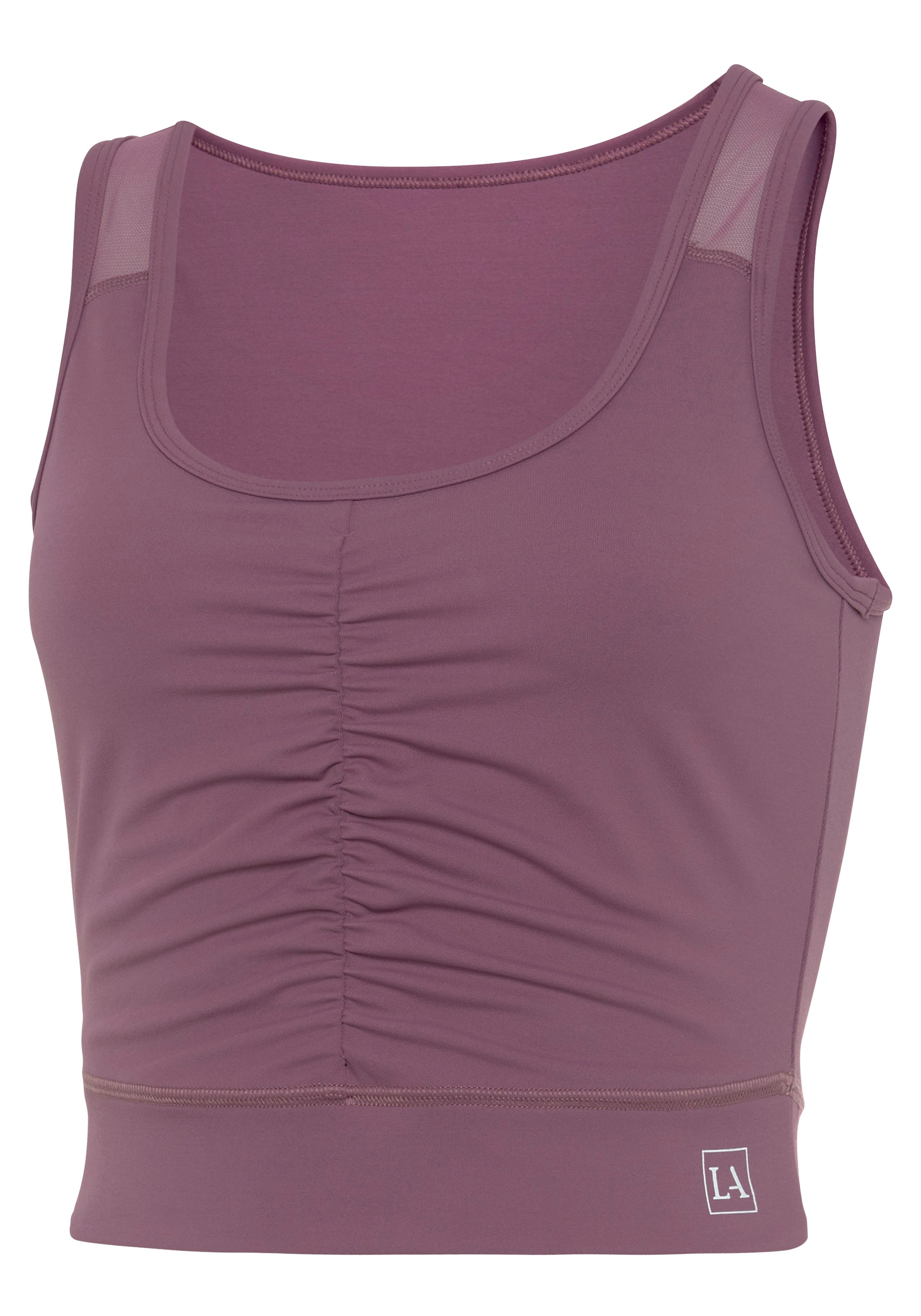 LASCANA ACTIVE Crop-Top »-Sport Top«, mit Raffung und Mesheinsätze