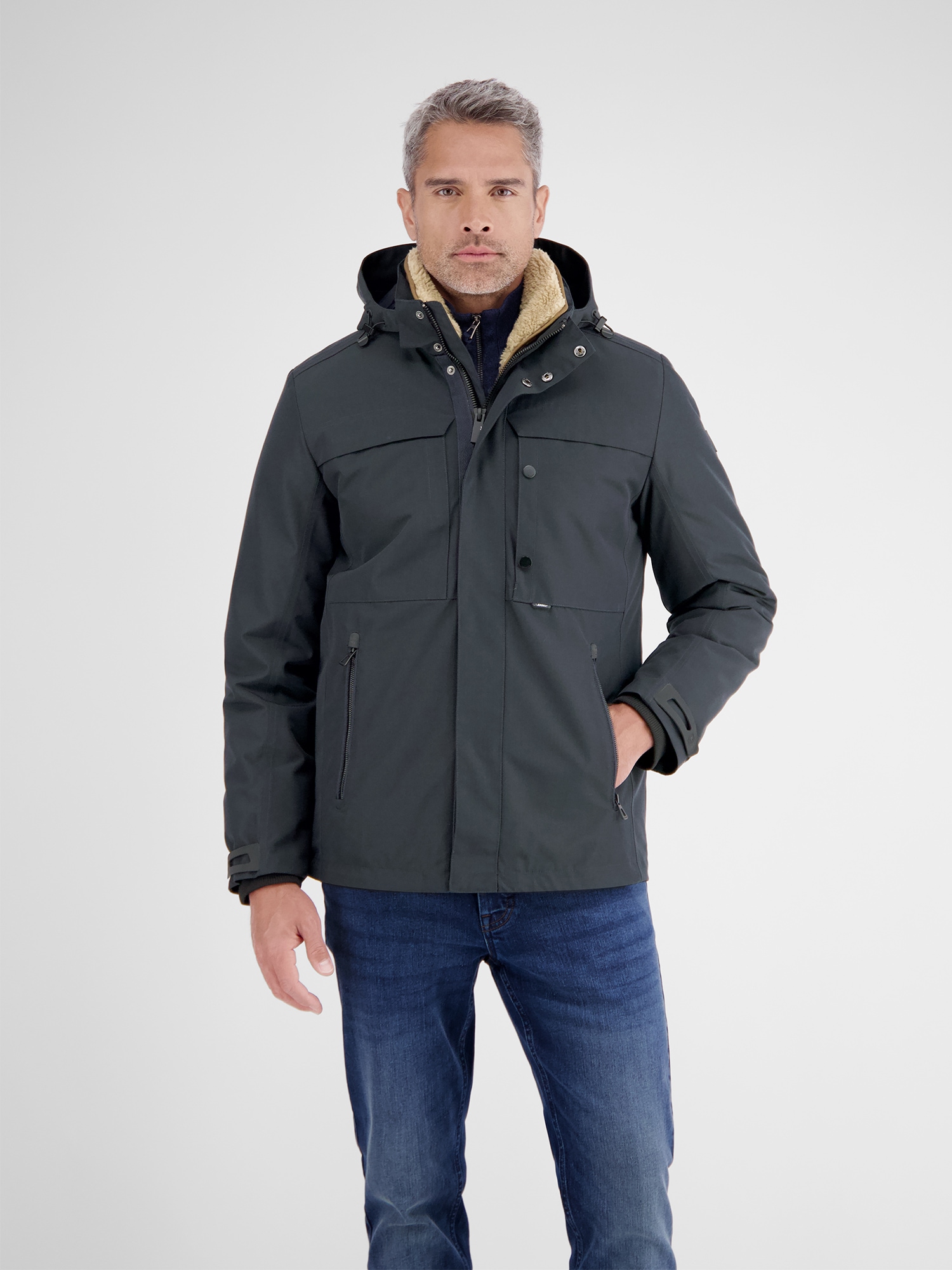 LERROS Veste d'hiver »Herren Winterjacke mit herausnehmbarer Innenjacke« mit Kapuze