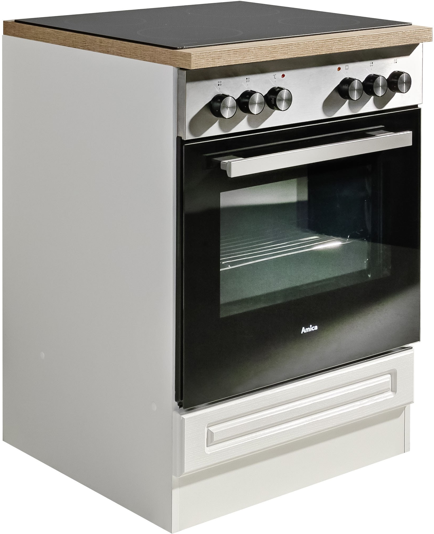 Image of wiho Küchen Herdumbauschrank "Linz" 60 cm breit, in Landhaus-Optik