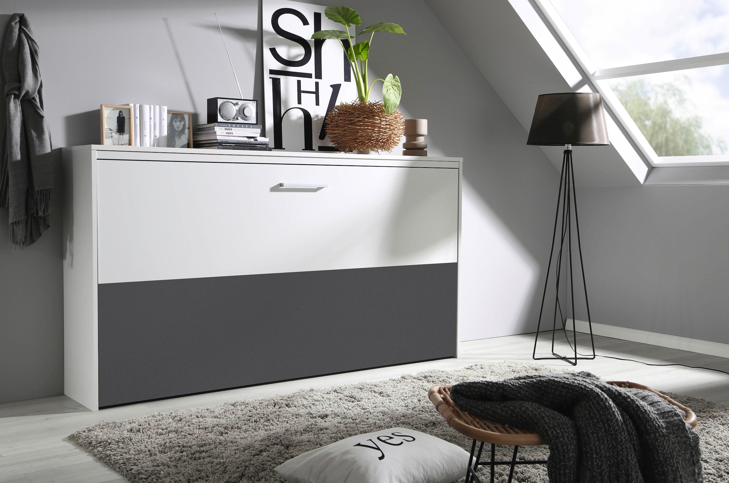 rauch Schrankbett »Bett Einzelbett Klappbett Gästebett Ausziehbett ALBERO« inklusive Lattenrost, Grösse: 90x200 cm,  besonders platzsparend, ausziehbar mit Metallfixierung MADE IN GERMANY