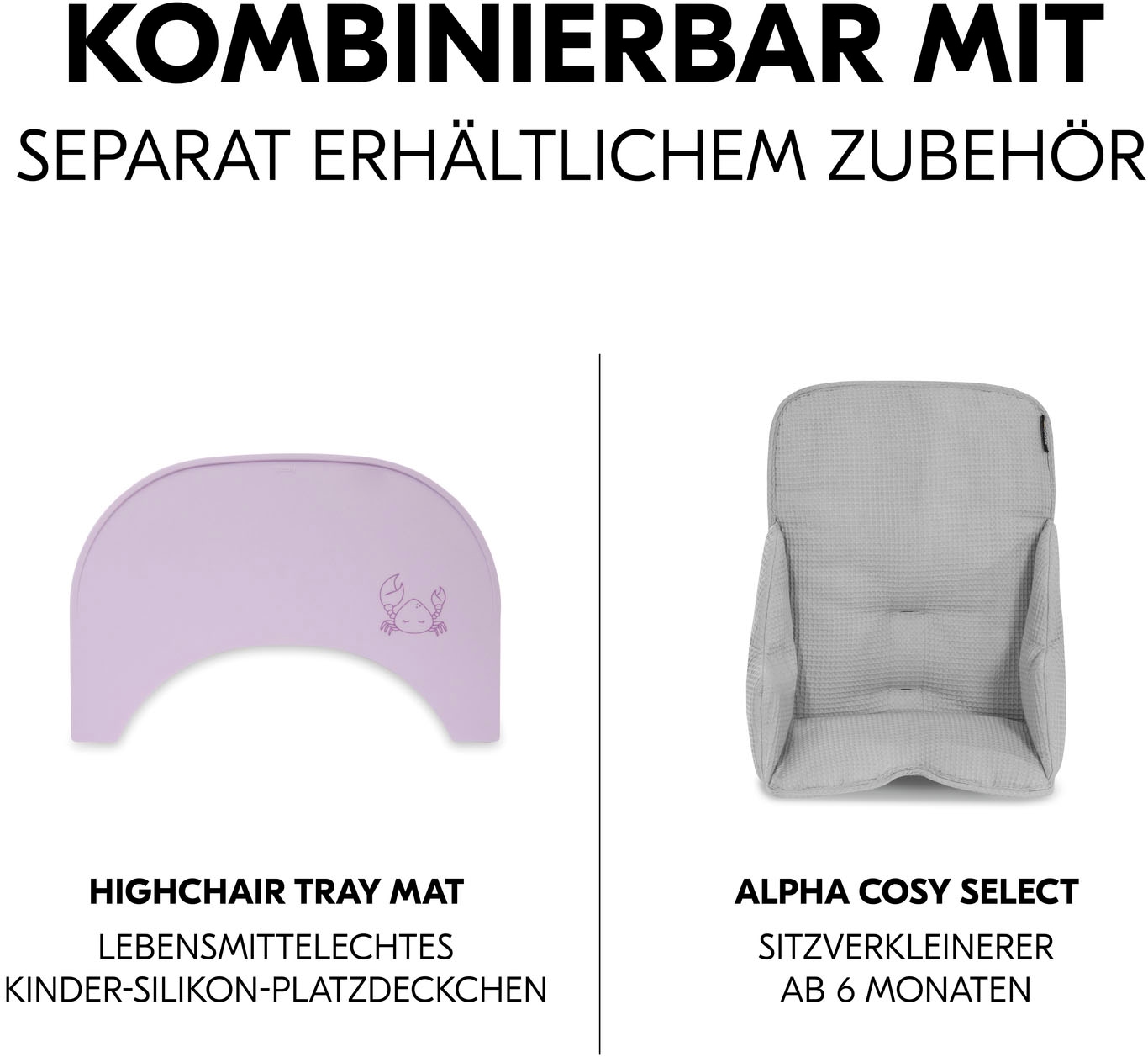 Hauck Plateau de chaise haute »Arketa Click Tray, White« aus recyceltem Material