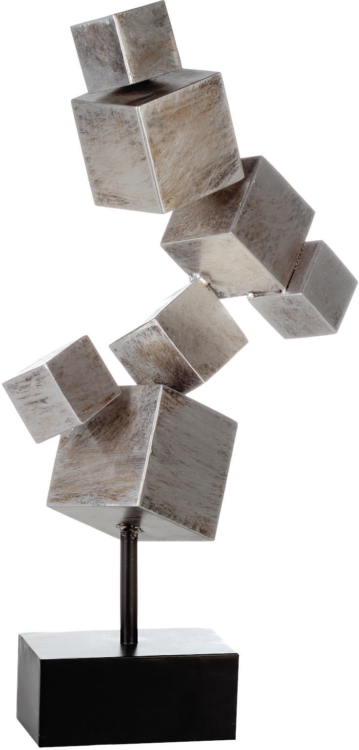 Image of Casablanca by Gilde Dekoobjekt »Skulptur Cubes, antik silberfarben«, (1 St.), Höhe 56 cm, aus Metall, Wohnzimmer bei Ackermann Versand Schweiz