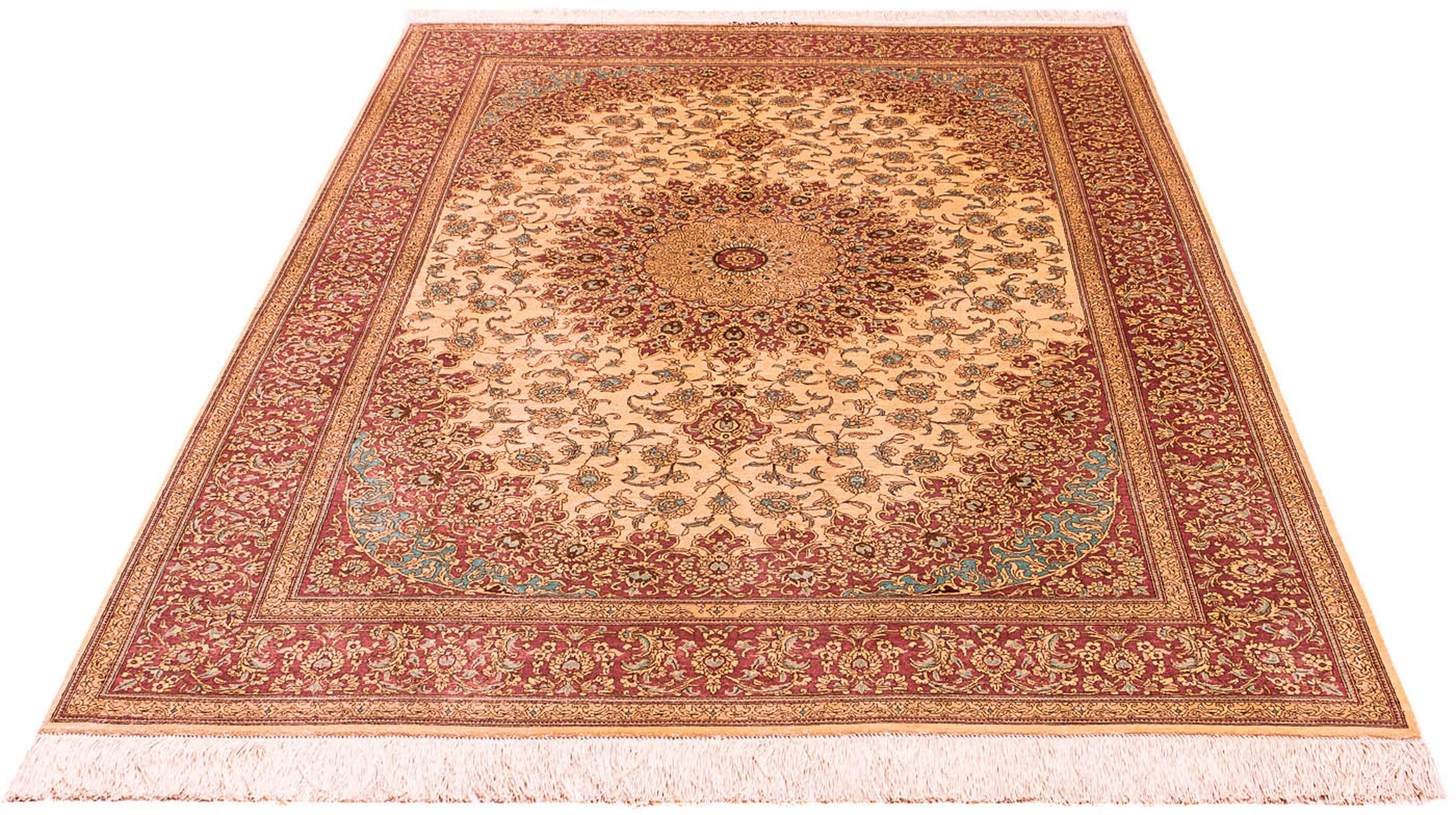 Image of morgenland Orientteppich »Perser - Ghom - 198 x 134 cm - beige«, rechteckig, 10 mm Höhe, Wohnzimmer, Handgeknüpft, Einzelstück mit Zertifikat bei Ackermann Versand Schweiz