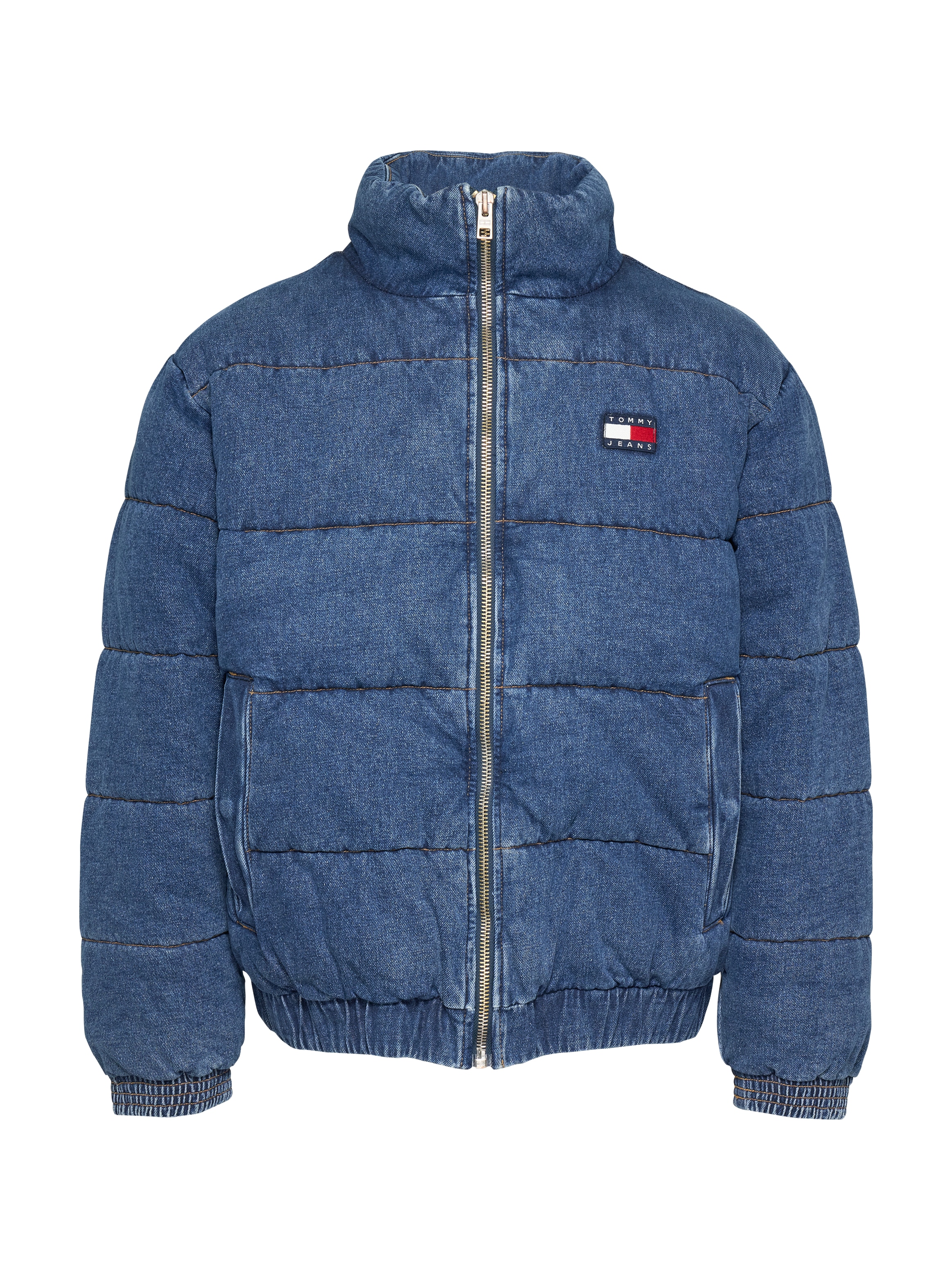 Tommy Jeans Steppjacke »DENIM PUFFER JKT DH6051«, mit bestickten Markenlogo auf Brusthöhe