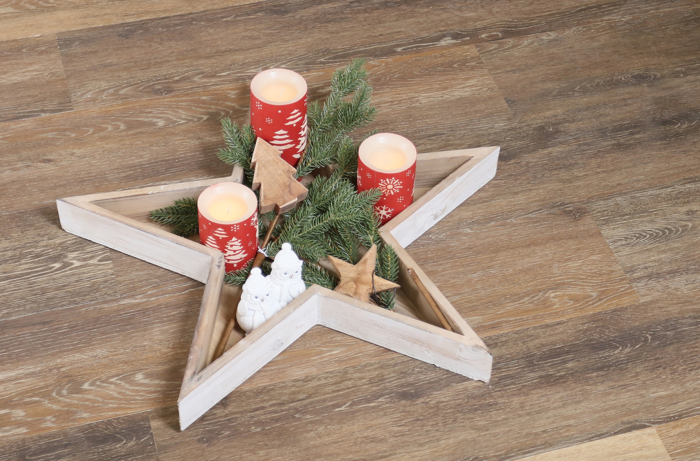 Myflair Möbel & Accessoires Étoile décorative »Weihnachtsstern, Quania, Weihnachtsdeko« aus Holz, Ø ca. 60 cm