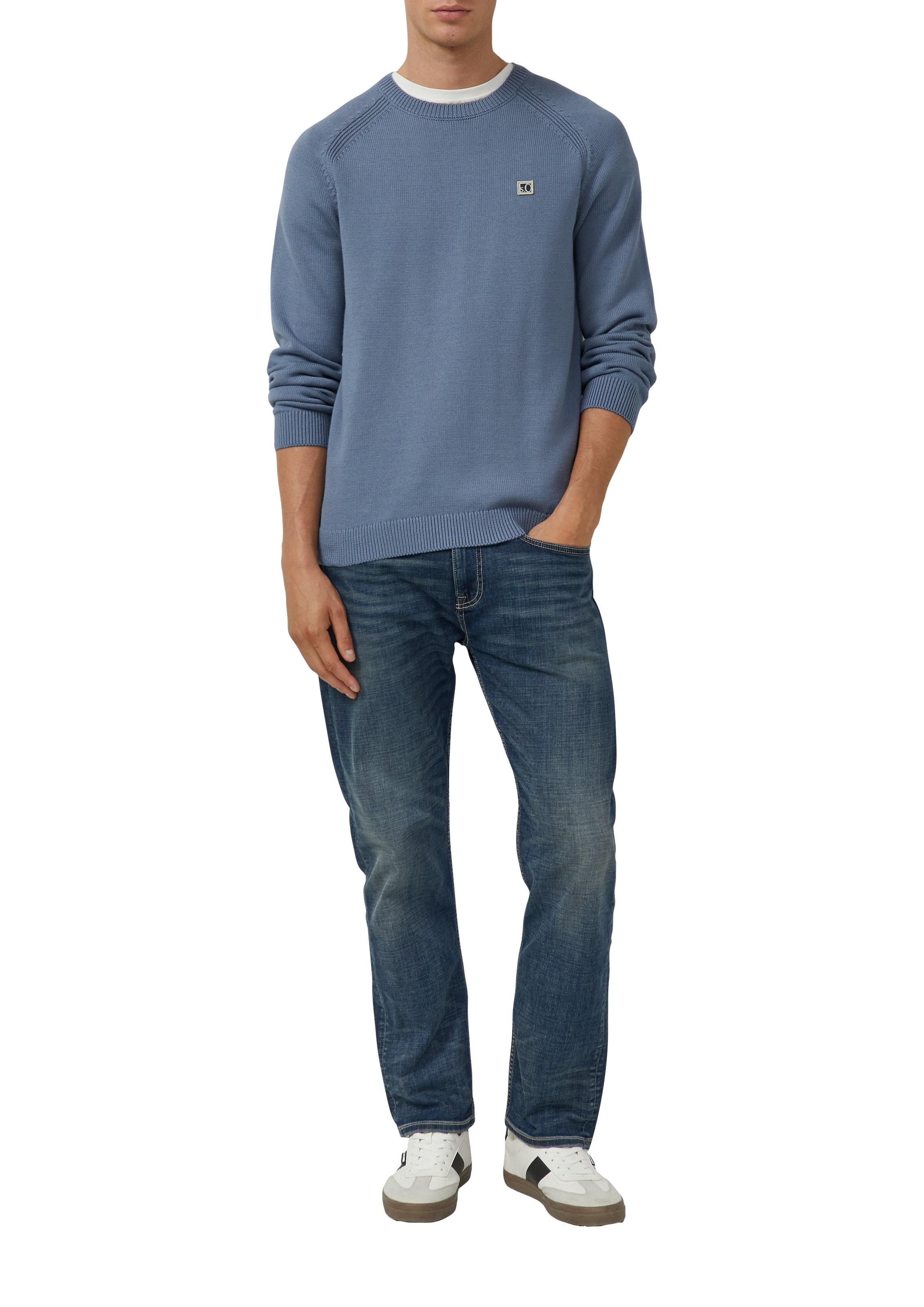 s.Oliver Rundhalspullover mit Logo Stickerei