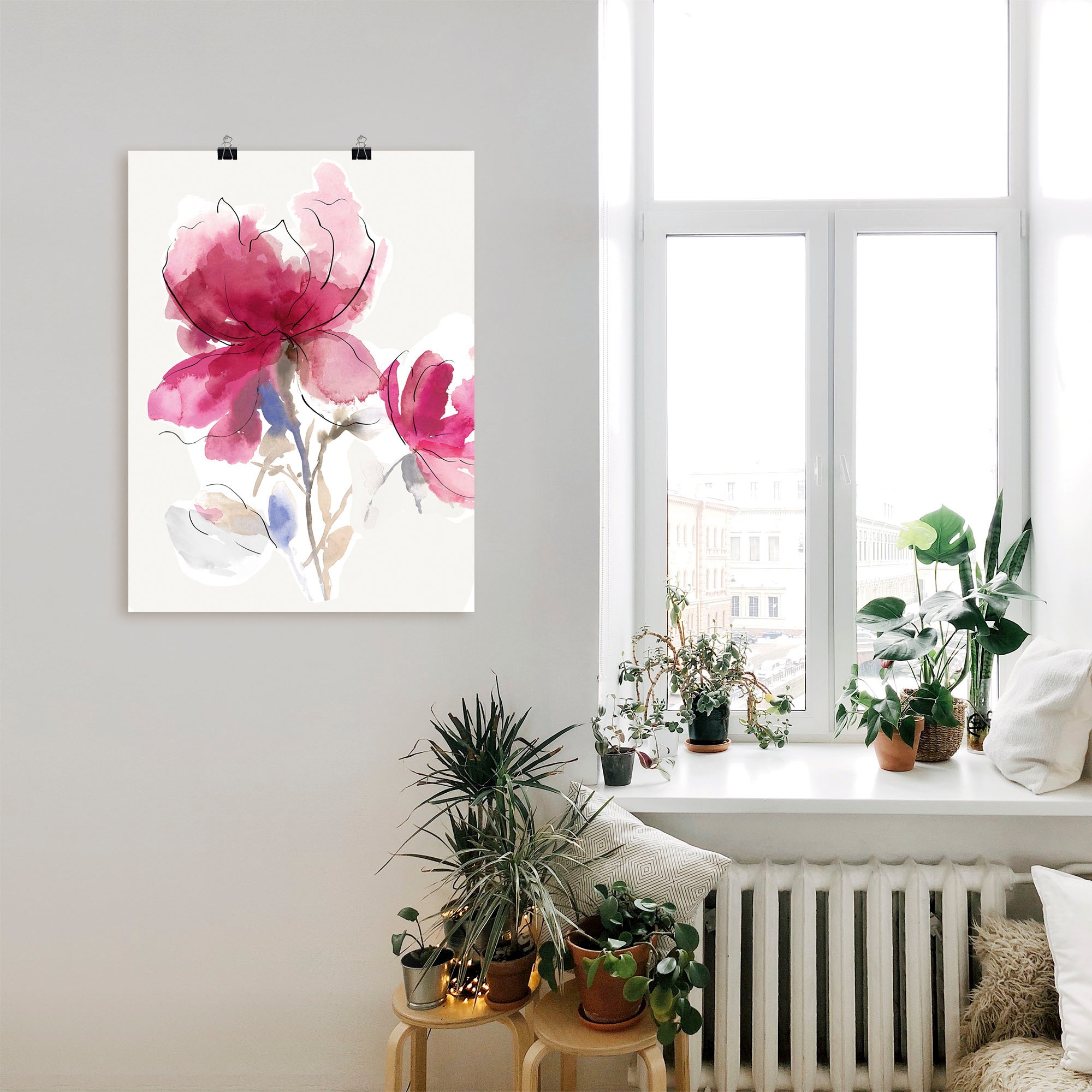 Artland Wandbild »Rosige Blüte I.« Blumenbilder 1 Stk. tlg. als Alubild, Leinwandbild, Poster in verschied. Grössen