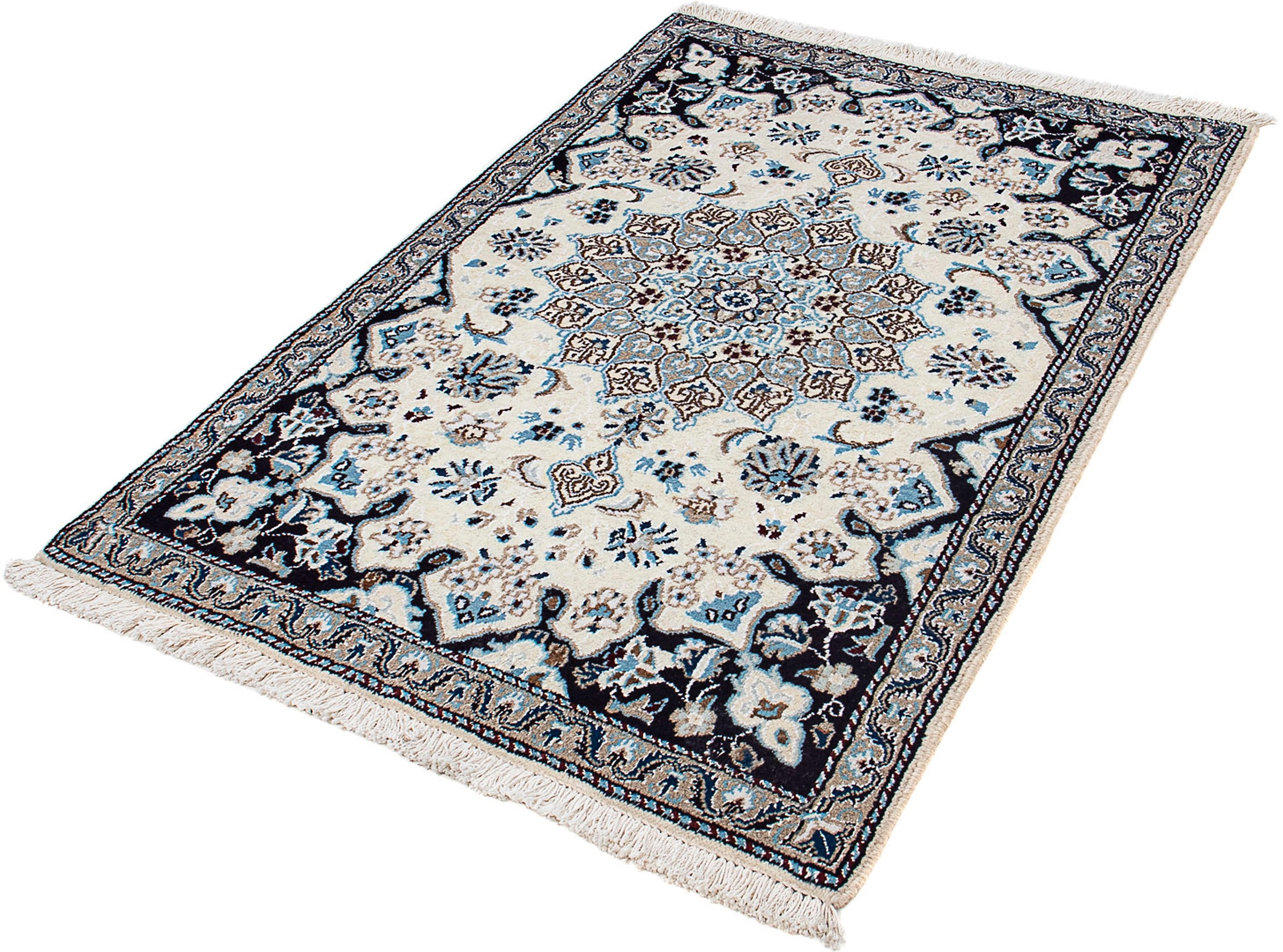 Image of morgenland Orientteppich »Perser - Nain - 137 x 90 cm - beige«, rechteckig, 10 mm Höhe, Wohnzimmer, Handgeknüpft, Einzelstück mit Zertifikat bei Ackermann Versand Schweiz